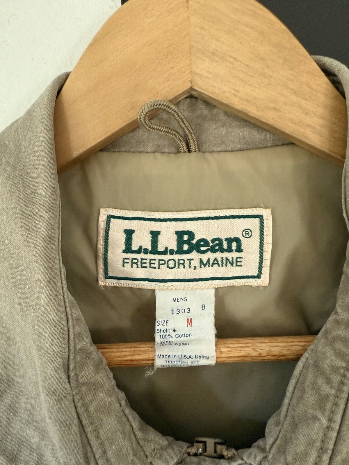 L.L. Bean × Vintage 80s Vintage Field Bomber Jacket Sage Khaki Cotton/Nylon USA Size US M / EU 48-50 / 2 - 4 Thumbnail