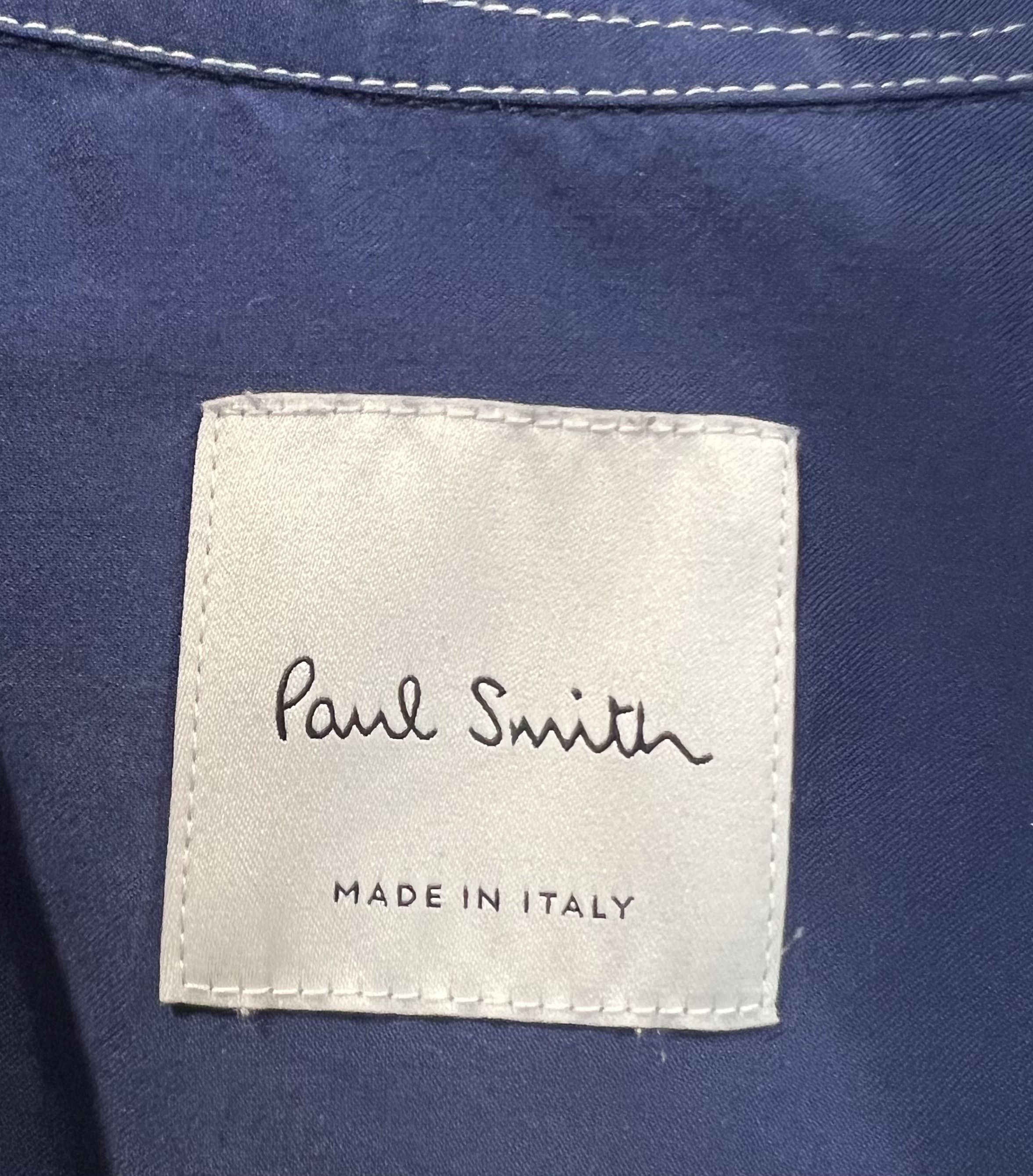 Paul Smith Navy long-sleeve shirt with white contrast stitch Size US M / EU 48-50 / 2 - 2 Thumbnail