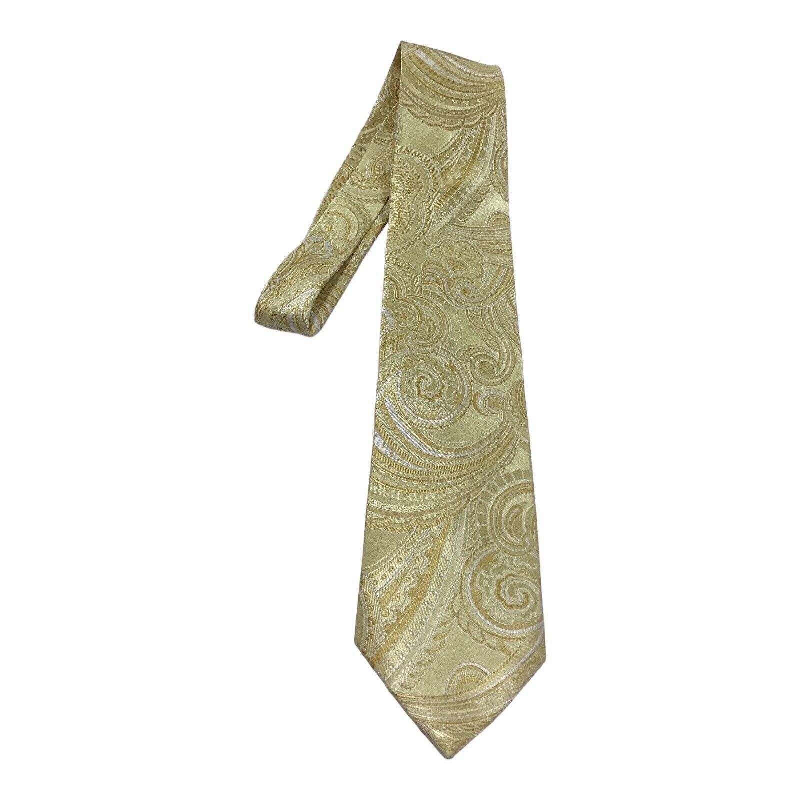Donald Trump DONALD J. TRUMP Gold Paisley Luxury Silk Tie In Made Italy Size ONE SIZE - 5 Thumbnail
