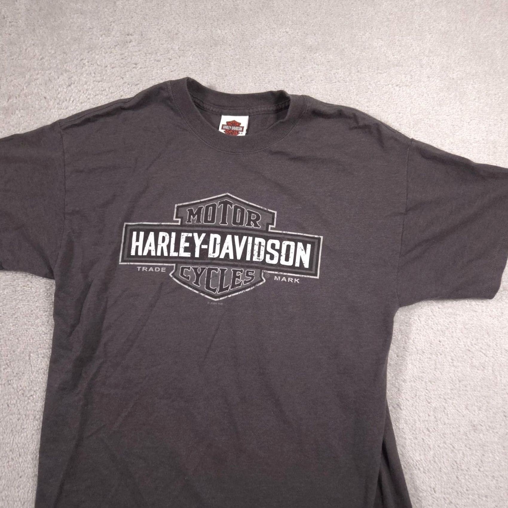 Harley Davidson VINTAGE Harley-Davidson Shirt Mens L Gray Graphic Tee 2000s Quincy Illinois Bar & Shield TNT Back Harley Events Boys? Size US L / EU 52-54 / 3 - 3 Thumbnail