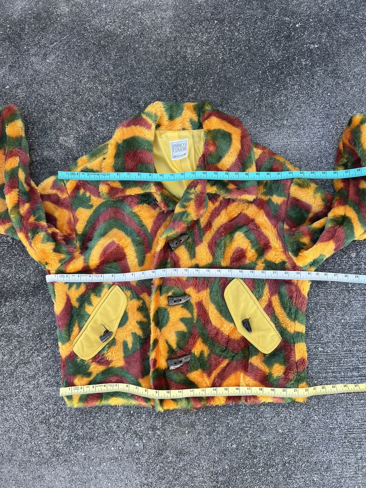 Enrico Coveri Vintage Enrico Coveri Sport Psychedelic Fleece Coat Jacket Size US M / EU 48-50 / 2 - 3 Thumbnail