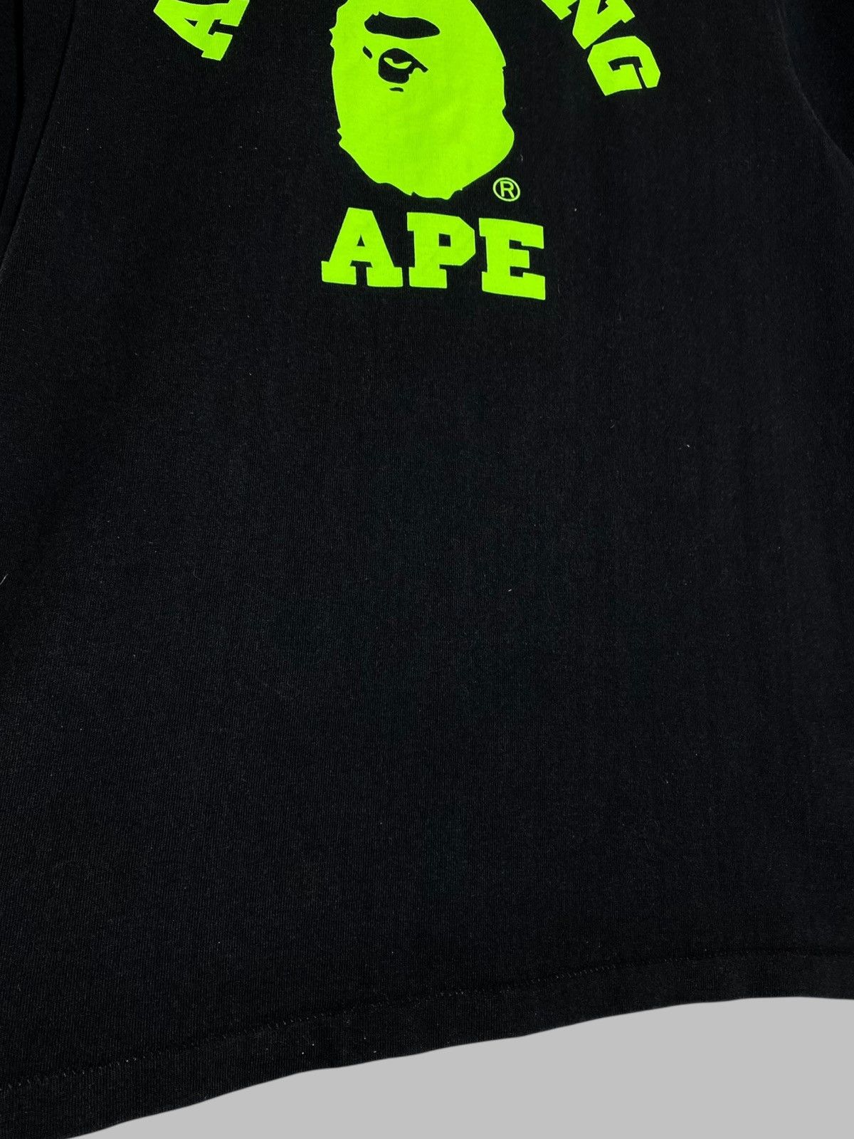 Bape 🔥 BAPE A BATHING APE NEON COLLEGE BLACK GREEN T-SHIRT Size US M / EU 48-50 / 2 - 6 Thumbnail
