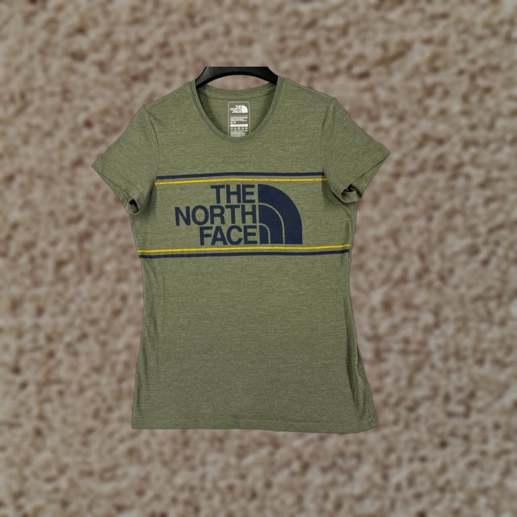 The North Face The North Face Shirt Women S Green Black Yellow Strip Short Sleeve Tri-Blend Crew Neck Pullover Casual Workwear T-Shirt Size S / US 4 / IT 40 - 1 Thumbnail