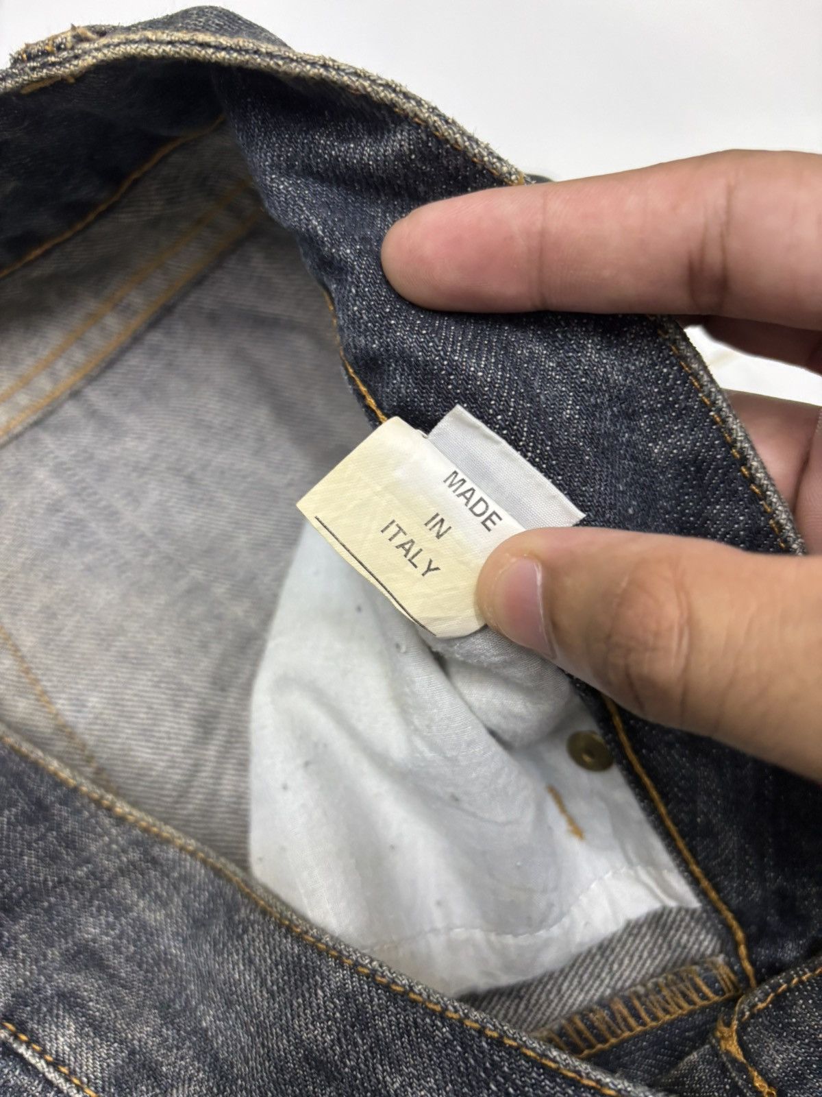 Hedi Slimane Distressed Web Chaos Stitch Wide Leg Denim Jean Dior Style Size US 32 / EU 48 - 14 Thumbnail