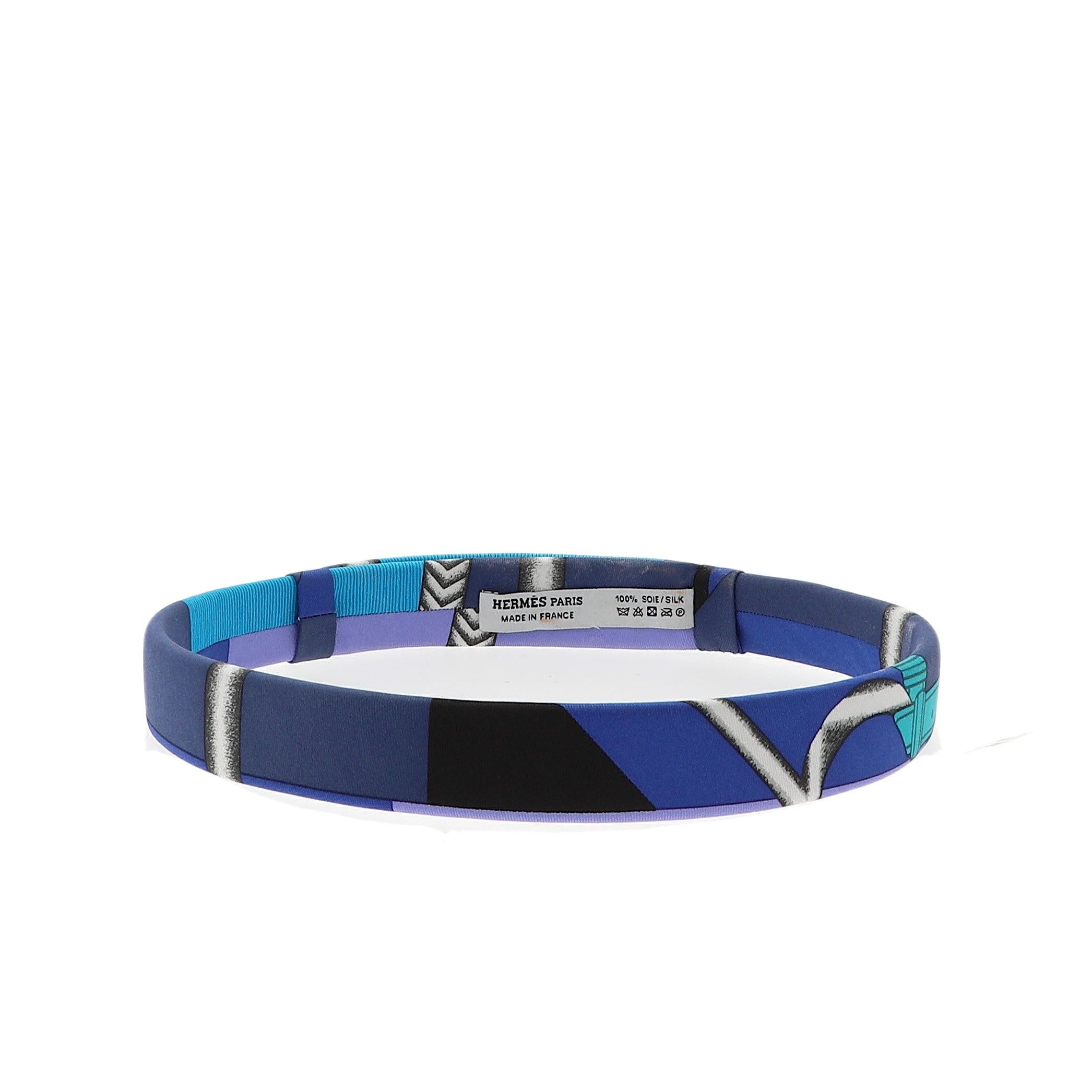 image of Hermes Silk Hairband in Black, Women's
