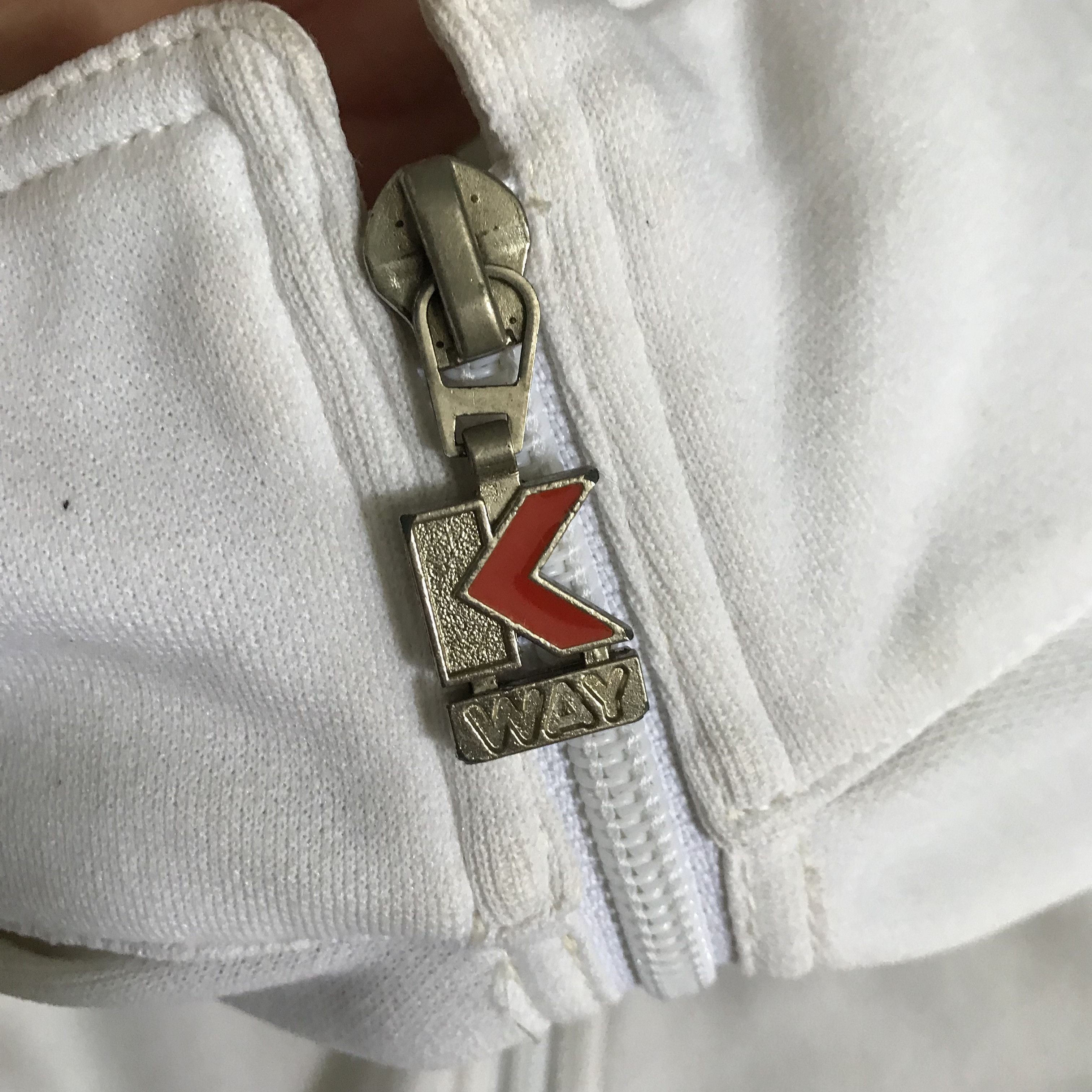 K-Way Vintage 80s Kway Casual Clobber All white tracktop jacket Size US L / EU 52-54 / 3 - 3 Thumbnail