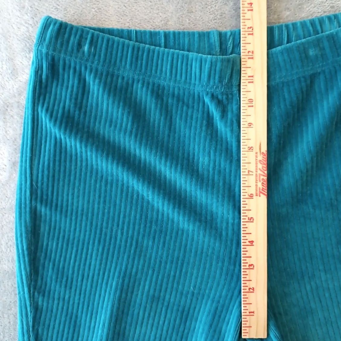 Vintage LuLaRoe Kylie Pants Womens Large Blue Turquoise Flared Pull On Corduroy New Size 36" / US 14 / IT 50 - 4 Thumbnail