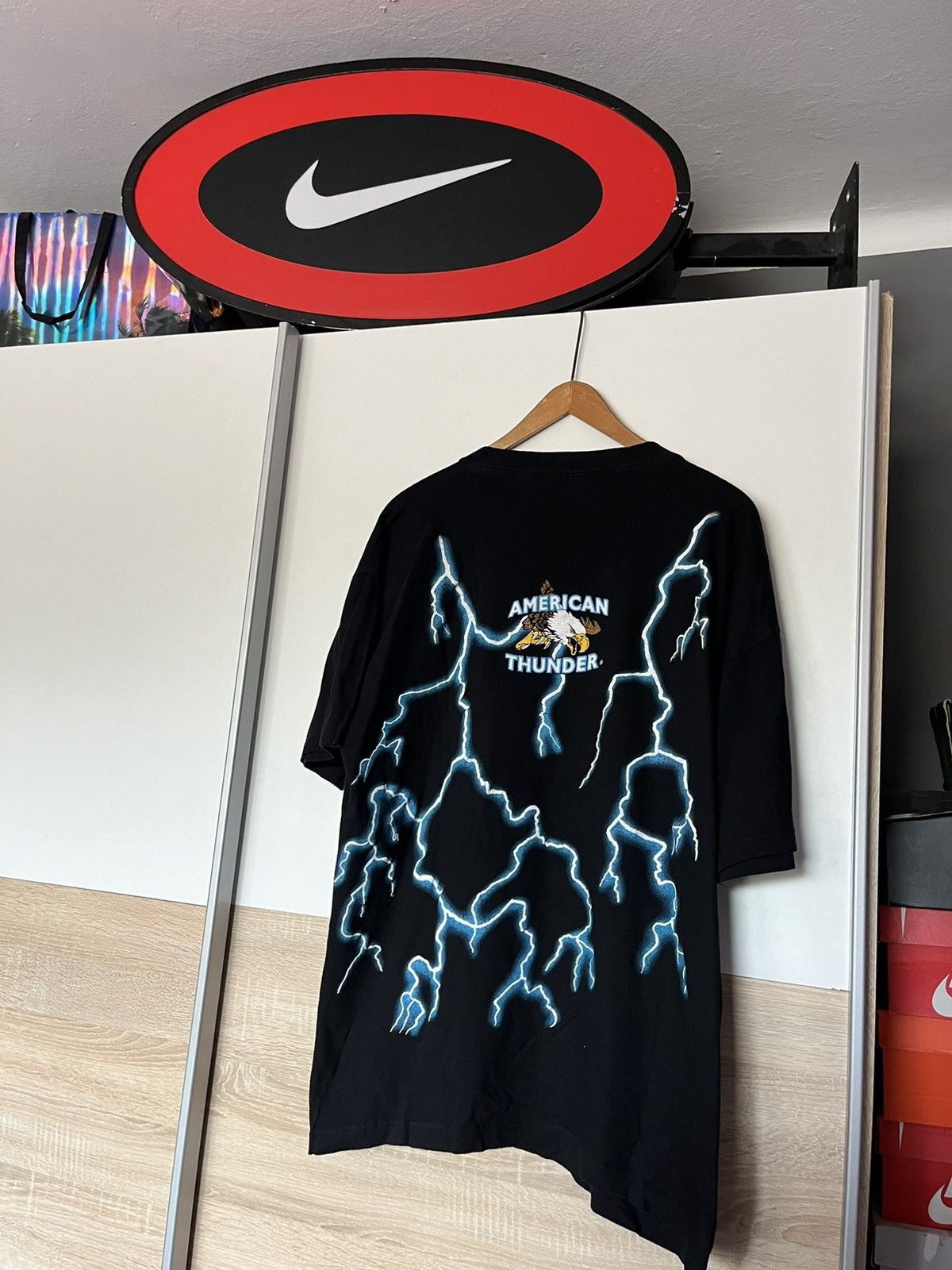 Tribal Streetwear × Vintage VTG 90’s Single Stitch American Thunder Tee Lightning Rare Size US XXL / EU 58 / 5 - 6 Thumbnail