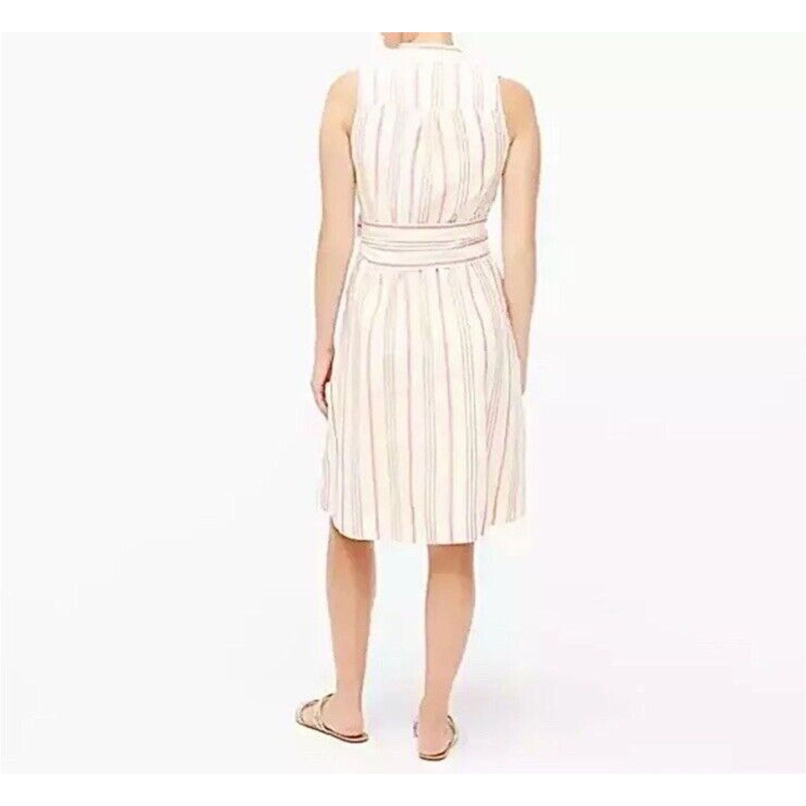 J.Crew J. Crew Linen Candy Stripe Sleeveless Shirt Dress Size S / US 4 / IT 40 - 2 Thumbnail