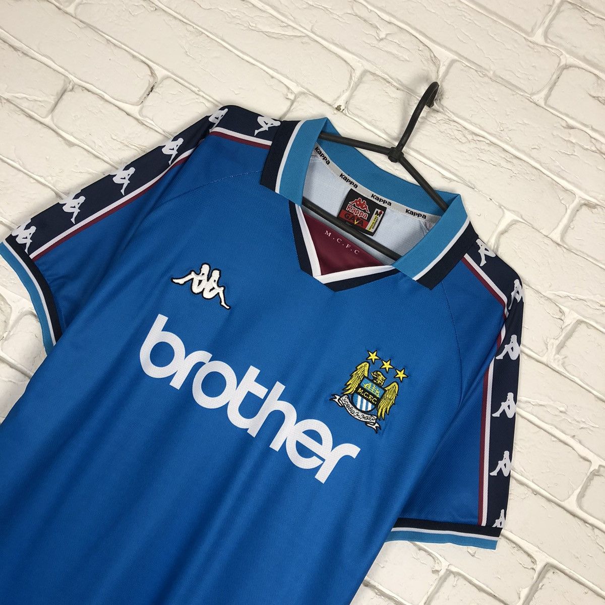 Kappa Retro copy Manchester City 1997 1998 home jersey Size US XL / EU 56 / 4 - 2 Thumbnail