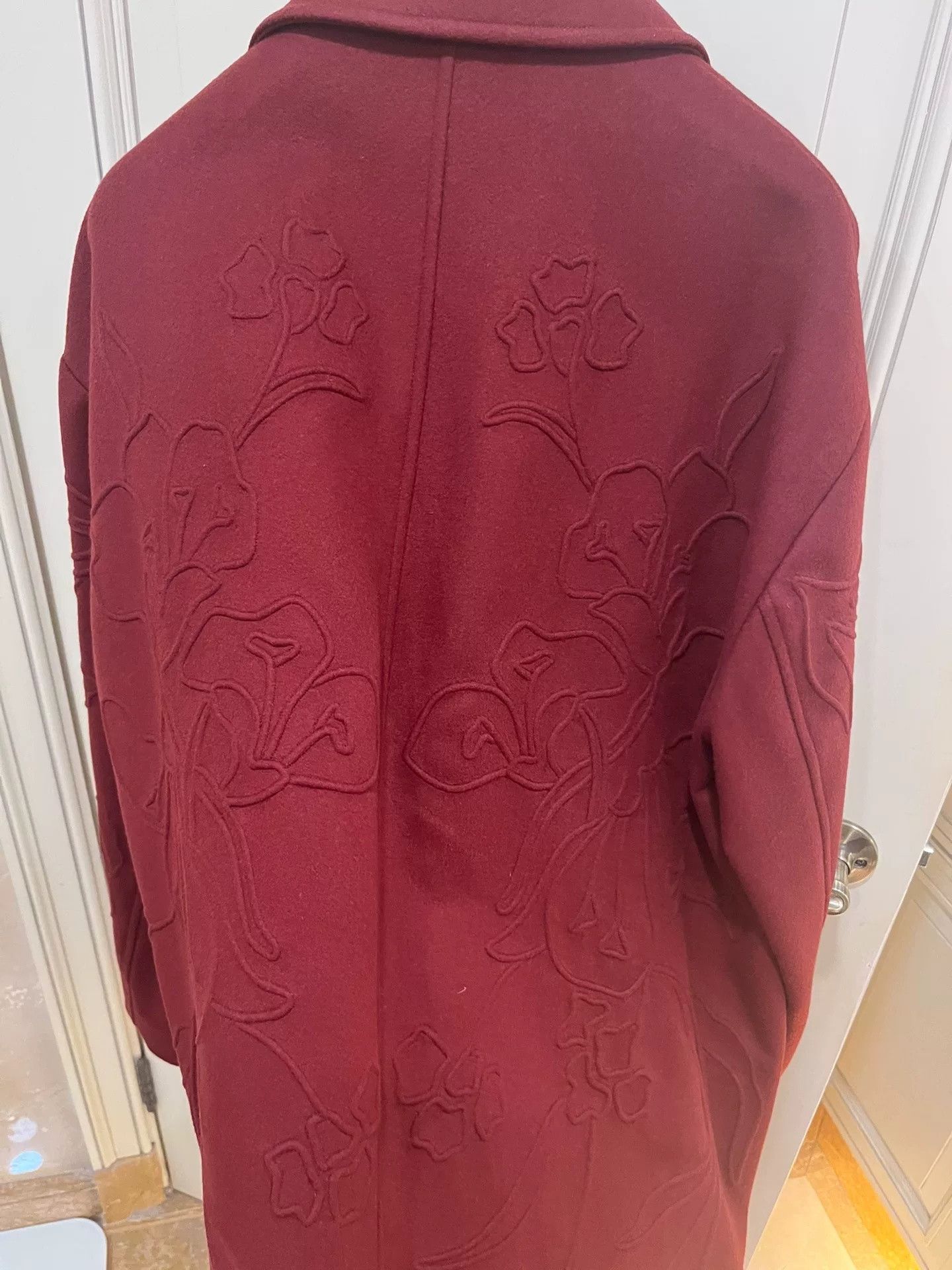 Valentino Valentino Runway Red Embroidered Wool Coat Size US S / EU 44-46 / 1 - 9 Thumbnail