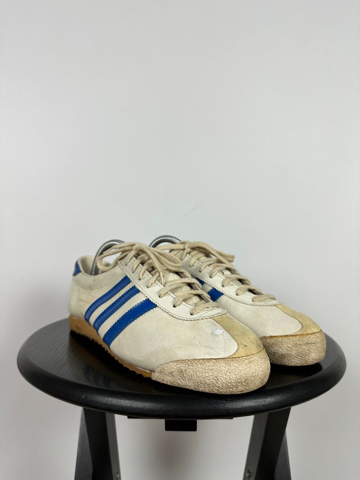 Adidas 1970-80s Adidas Rom Leather Sneakers Made In Austria Size US 9 / EU 42 - 10 Thumbnail