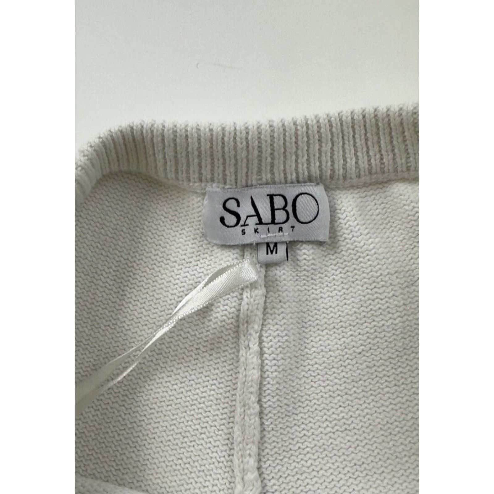 Vintage Sabo Skirt Mom Shorts Women's Medium White Knit Size 32" / US 10 / IT 46 - 3 Thumbnail