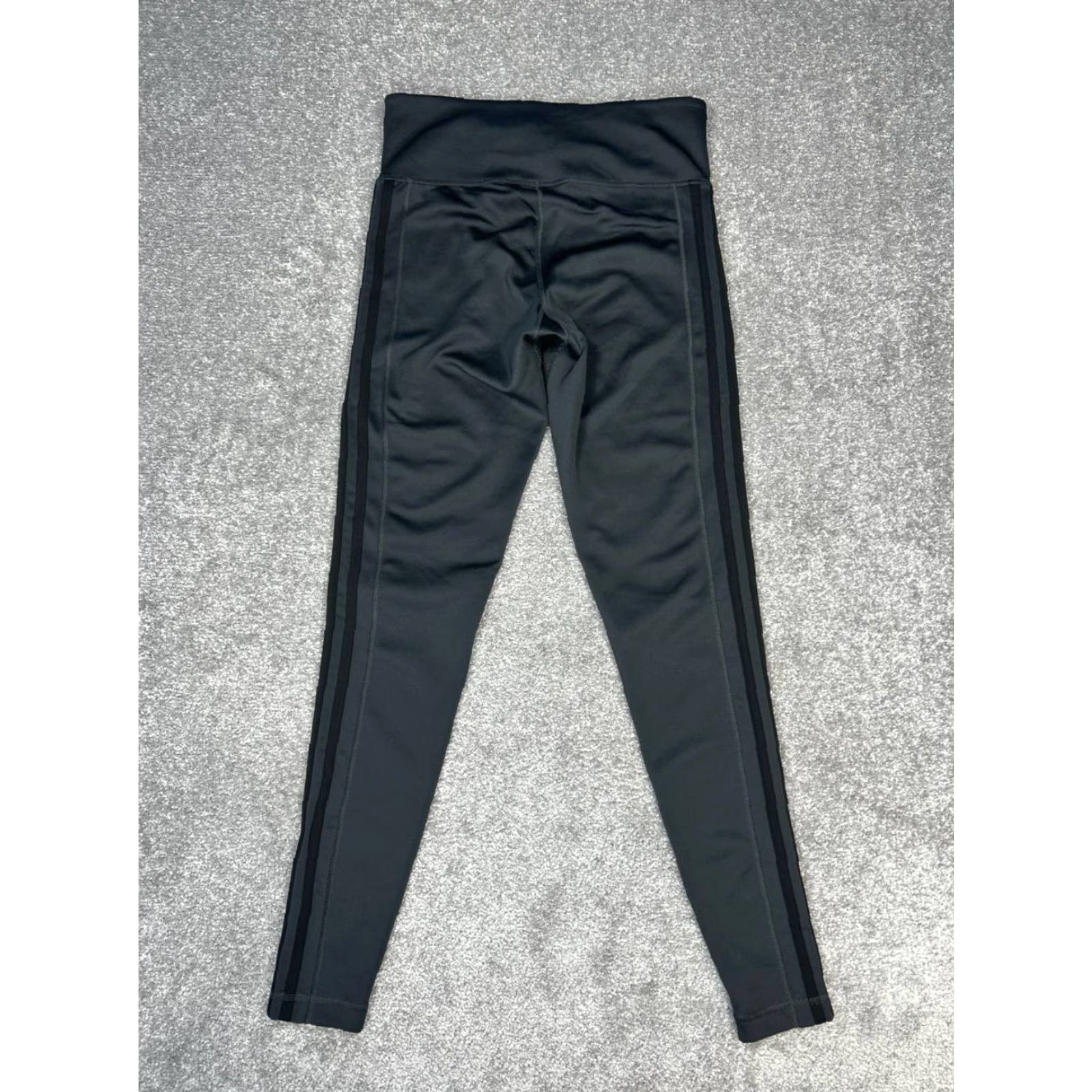 Adidas adidas Climalite Leggings Womens Medium Gray 3 Stripes Trefoil Logo Mid Rise Size 32" / US 10 / IT 46 - 2 Thumbnail