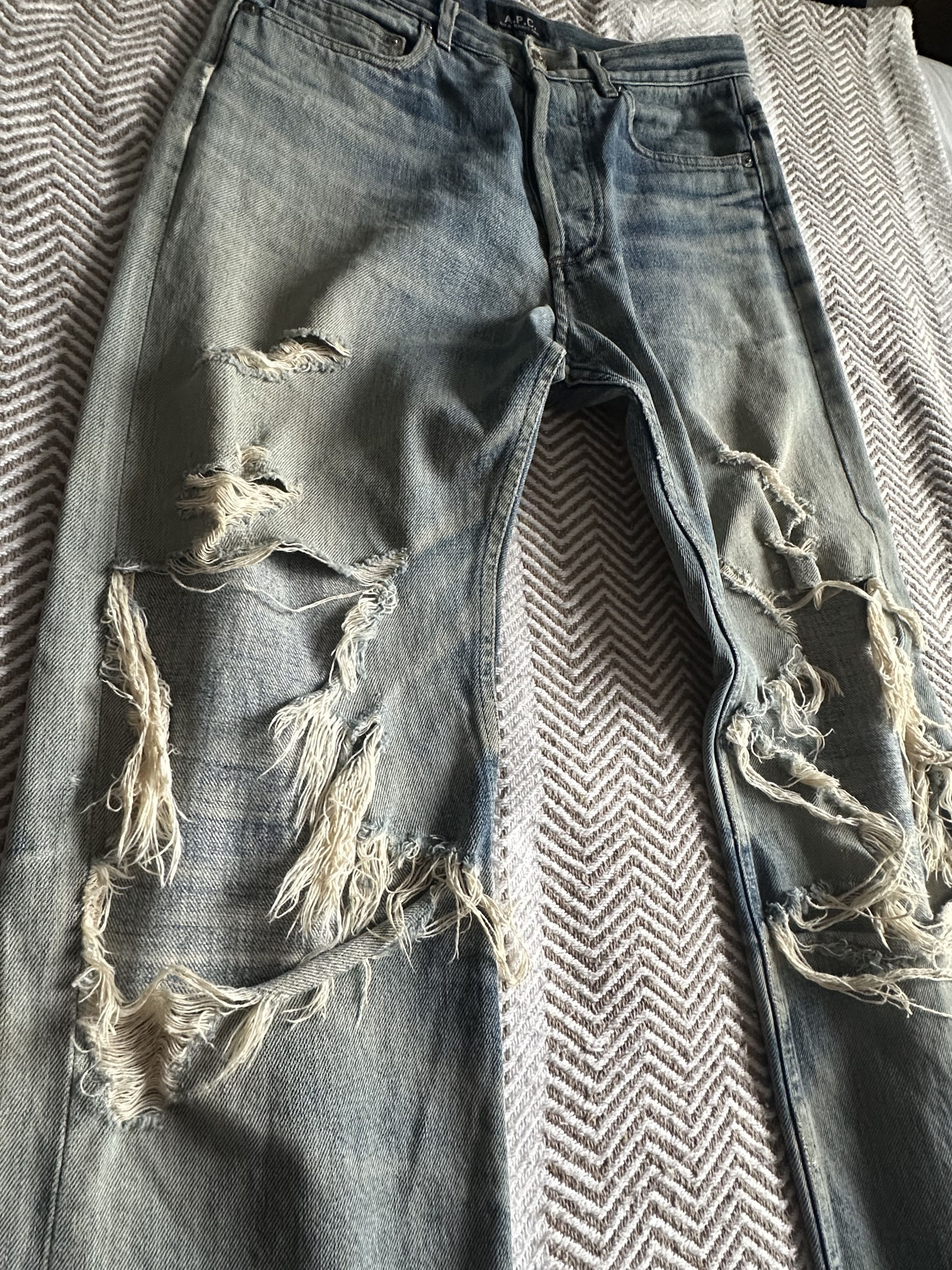 A.P.C. A.P.C. Rue De Fleurus Paris Distressed Blue Denim Size US 30 / EU 46 - 2 Thumbnail