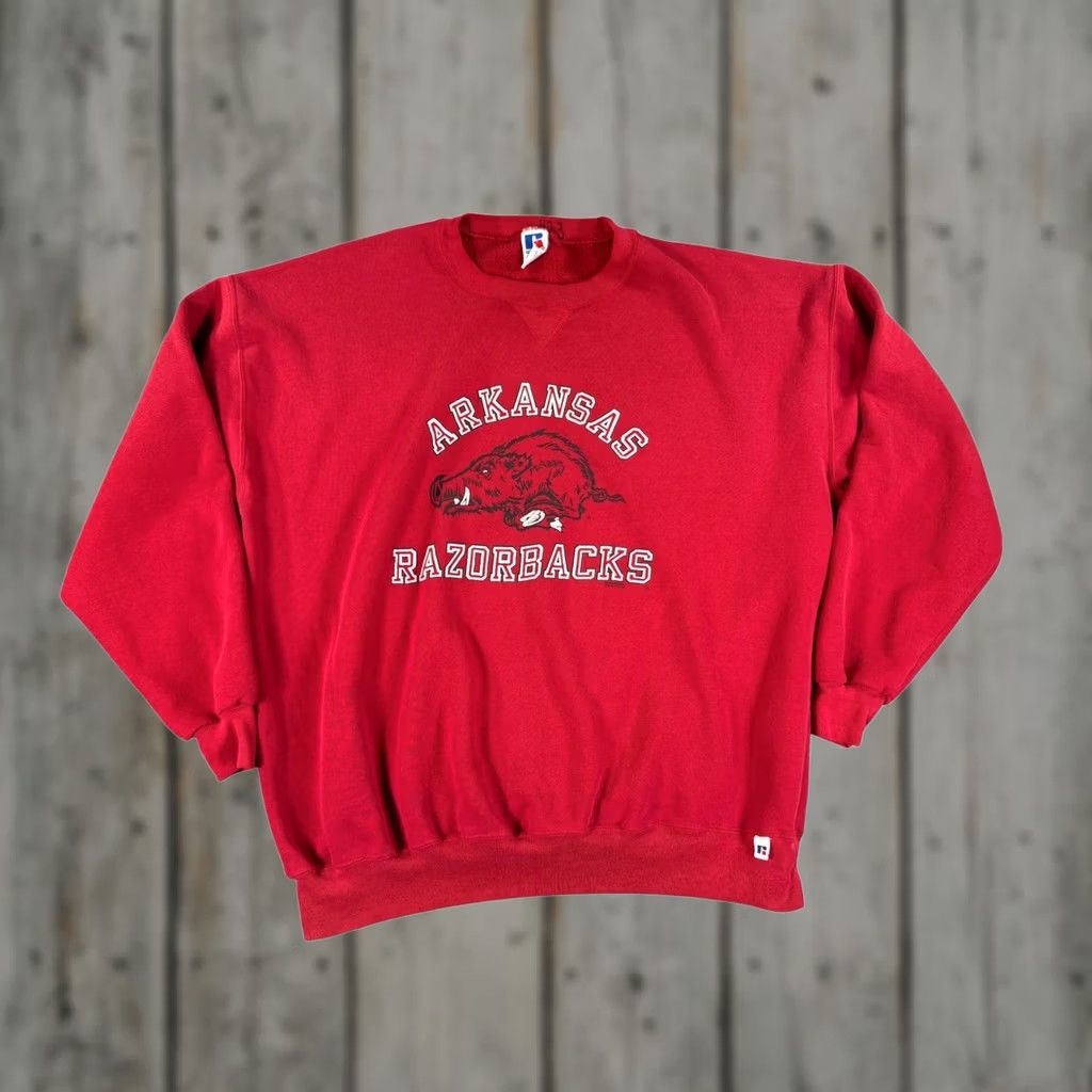 Russell Athletic VINTAGE Russell Athletic Arkansas Razorbacks Sweatshirt Mens 3XL Red USA 90s Size US XXL / EU 58 / 5 - 1 Thumbnail