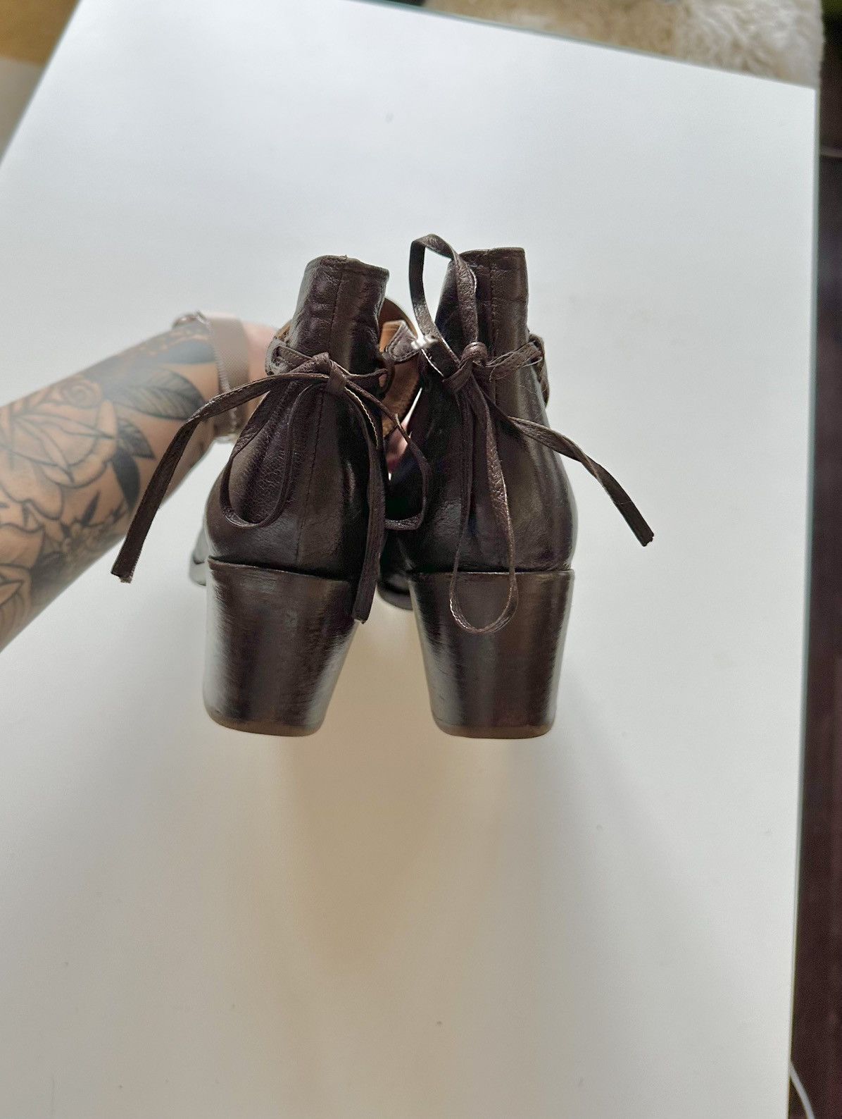 Dries Van Noten Dries Van Noten Cut Out Tie Ankle Boots Brown Leather 37 7 Size US 7 / IT 37 - 5 Thumbnail