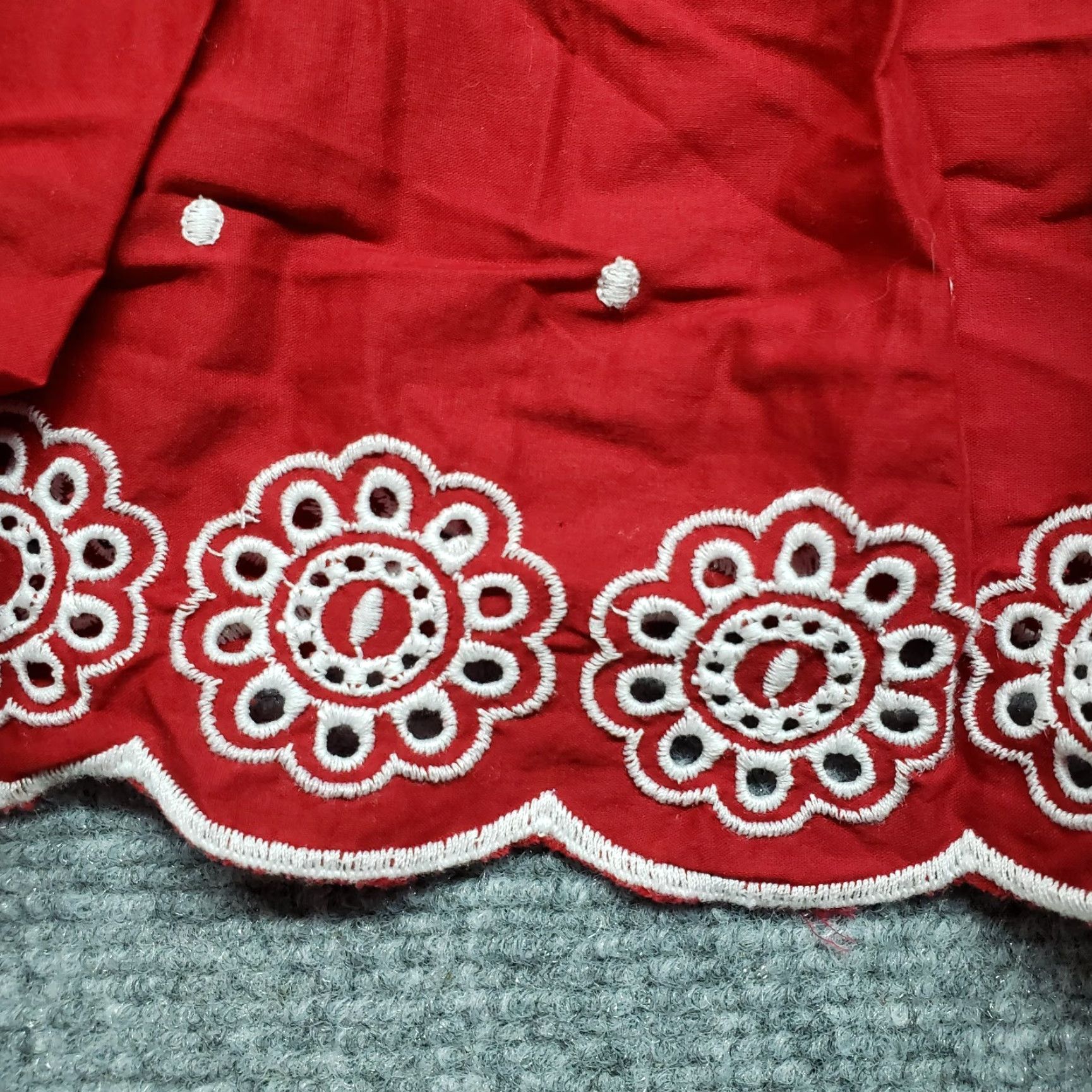 Vintage Arizona Jean Co Tank Womens XL Red Floral White Polka Dot Cotton Sleeveless New Size 40" / US 18 - 3 Thumbnail