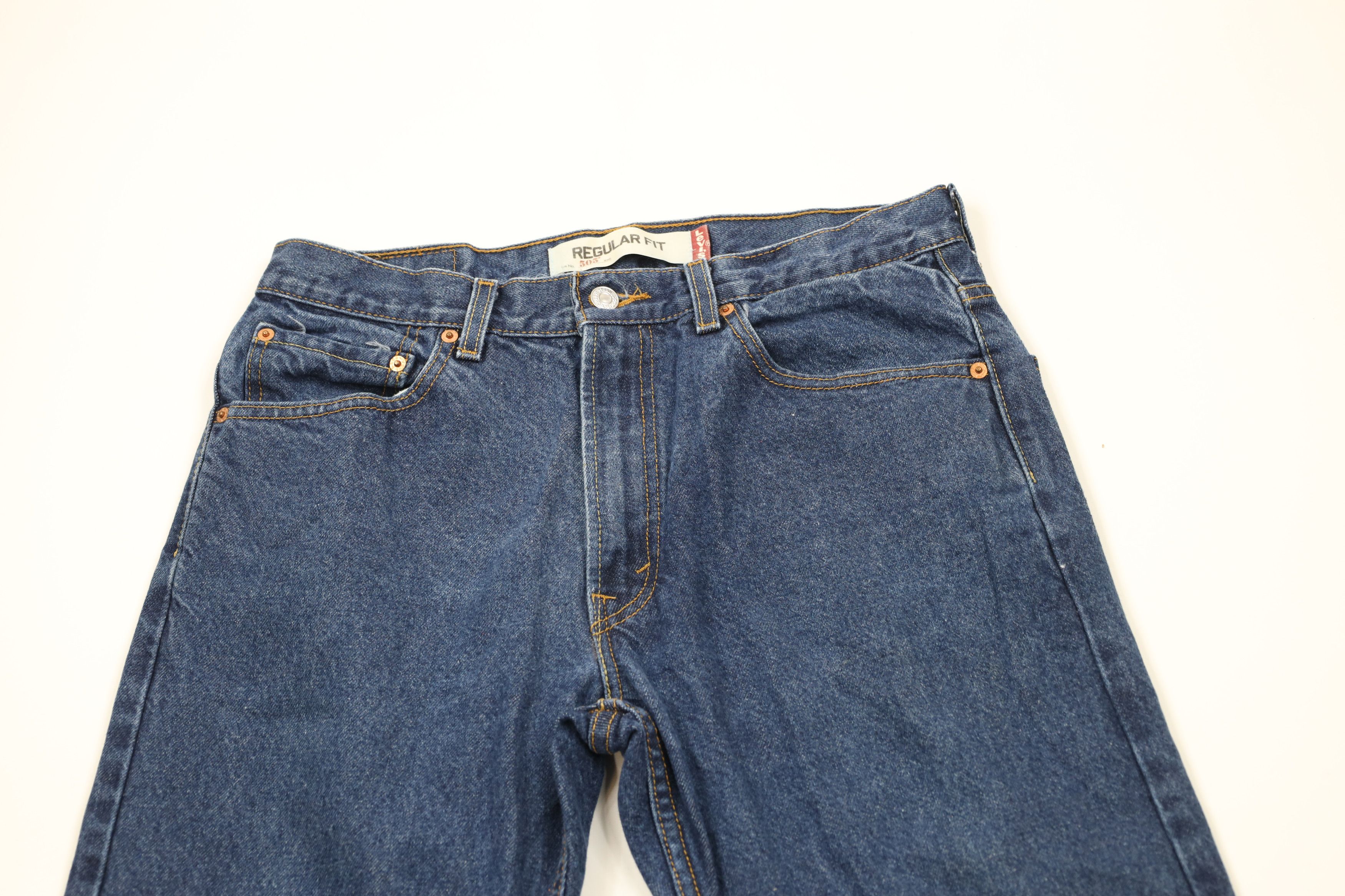 Levi's × Vintage Vintage Y2K Levis 505 Regular Fit Denim Jeans Blue Cotton Size US 33 - 2 Thumbnail