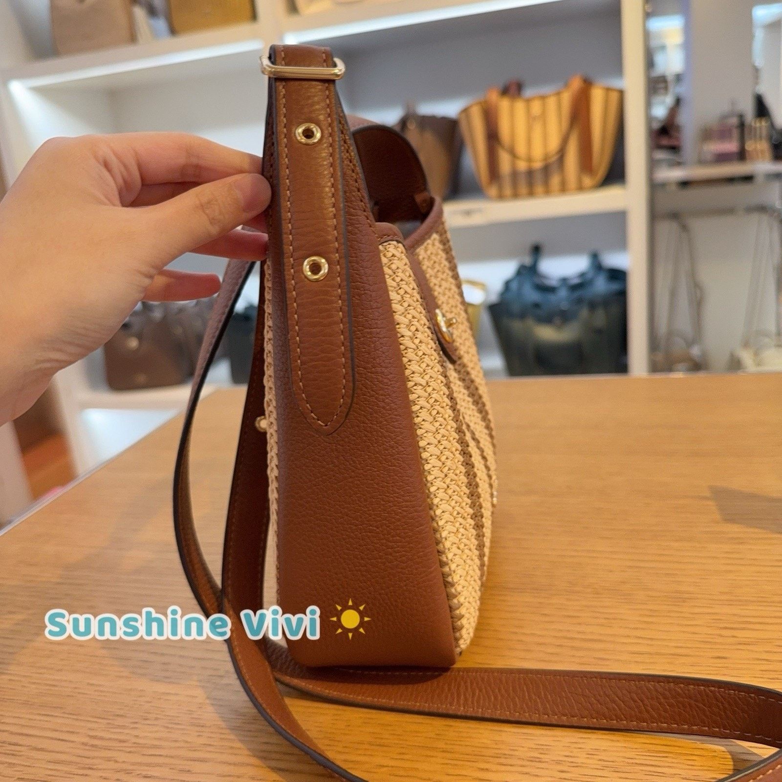 Coach NWT COACH Hadley Mini Bag CBI10 Redwood Straw Leather Size ONE SIZE - 2 Thumbnail