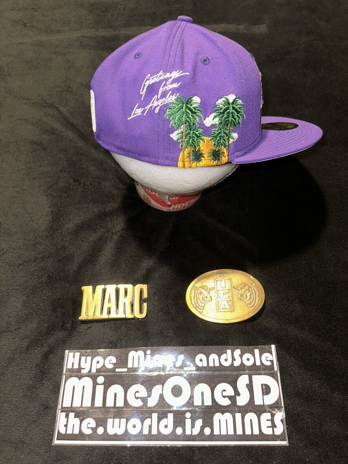 New Era NWT New Era 59Fifty Los Angeles Lakers NBA Cloud Icon Fitted Size ONE SIZE - 3 Thumbnail