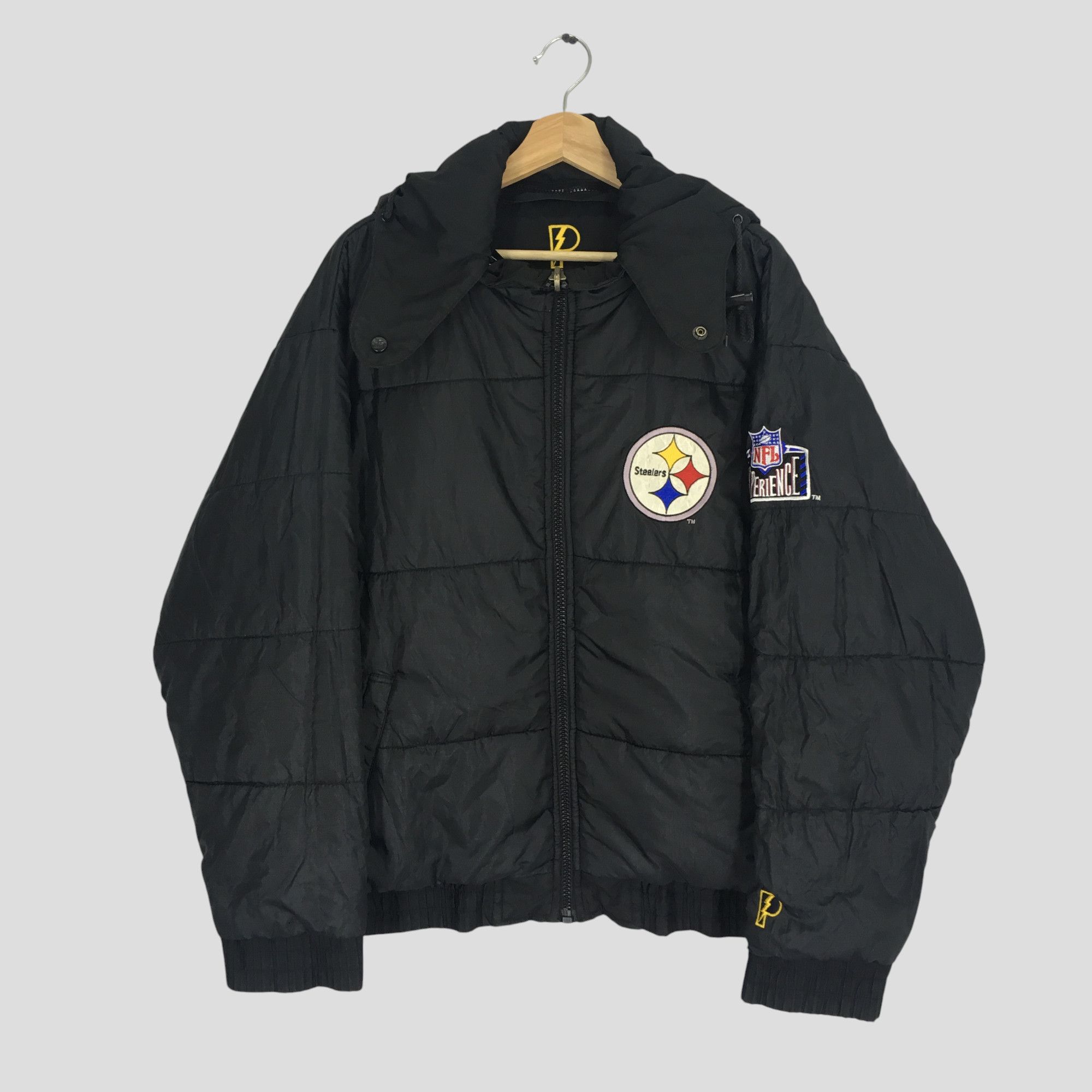 NFL Vintage 90's Pittsburgh Steelers Reversible Bomber Jacket Size US L / EU 52-54 / 3 - 3 Thumbnail