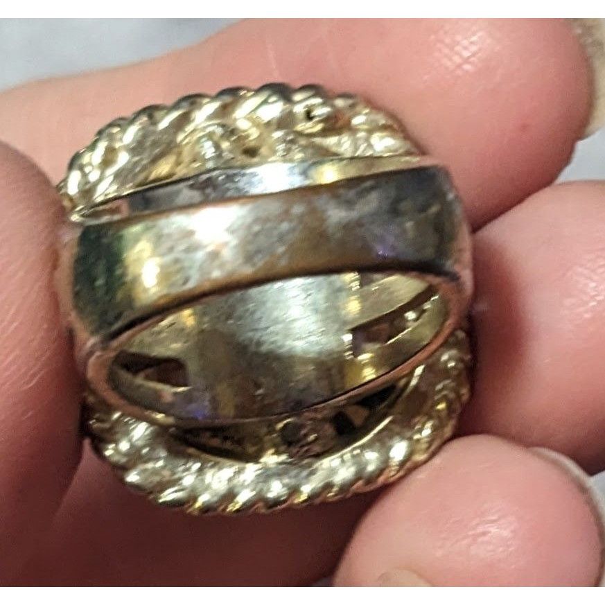 Other Champagne Gemmed Glam Gold Tone Statement Ring Size 7 Size ONE SIZE - 16 Thumbnail