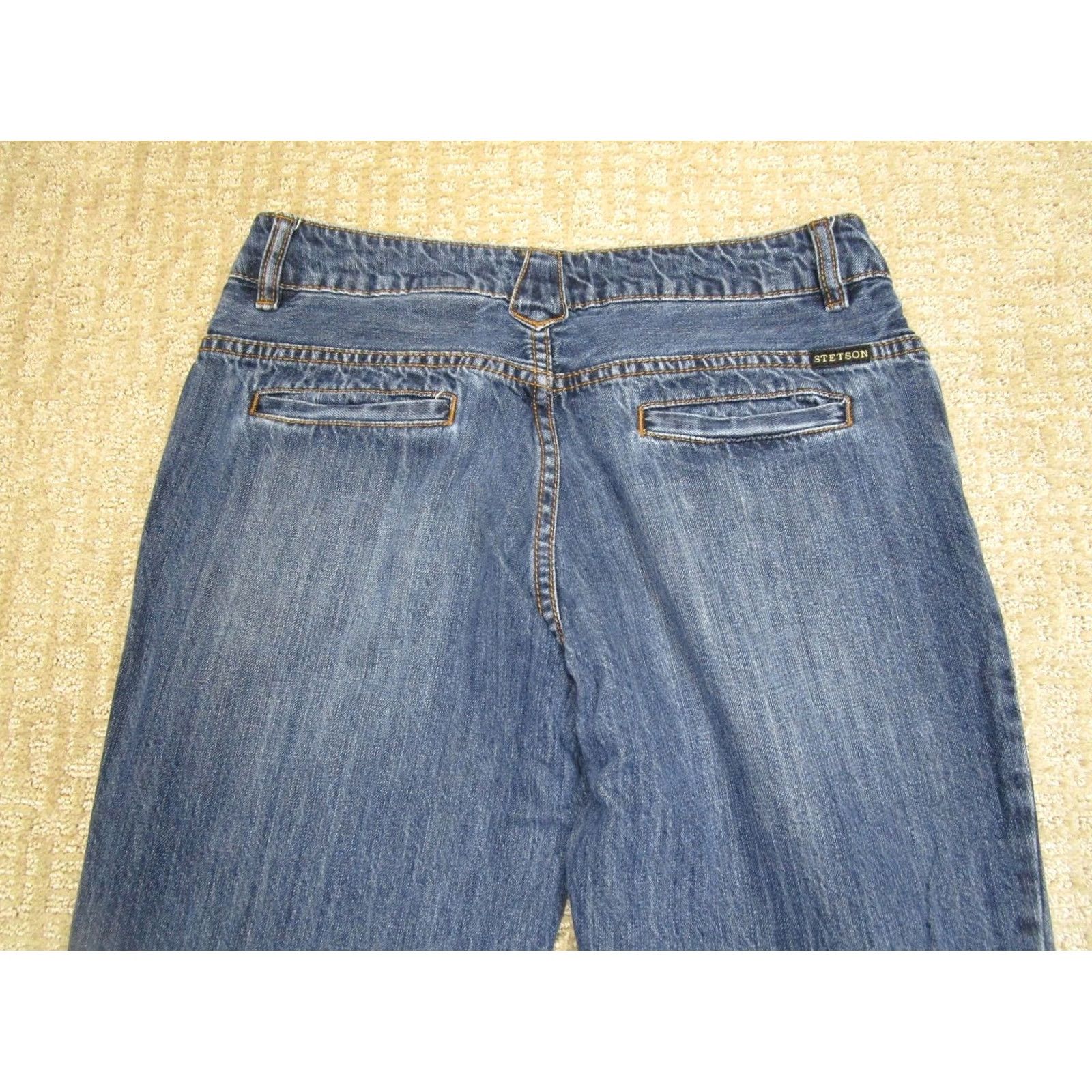 Stetson Stetson Jeans Women 8 Blue Low Rise Bootcut Pants Dark Wash Cowboy Trousers Size 30" / US 8 / IT 44 - 4 Thumbnail