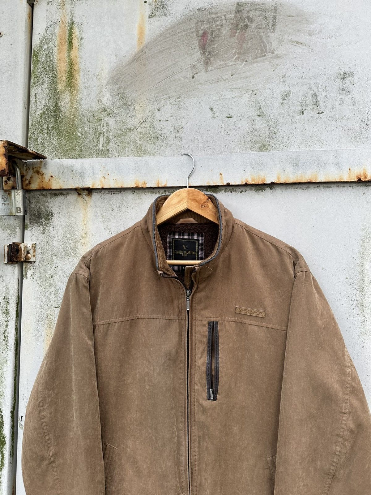 Vintage 👹Vintage Claudio Valentino Brown Detroit Jacket Size US L / EU 52-54 / 3 - 5 Thumbnail
