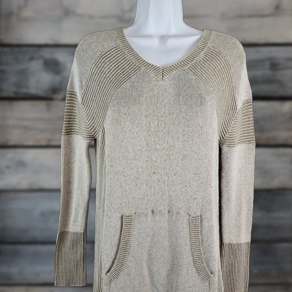 Prana prAna Womens Avalone Sweater Dress Sz Small Stone Long Sleeve Cotton Blend Size S / US 4 / IT 40 - 1 Thumbnail