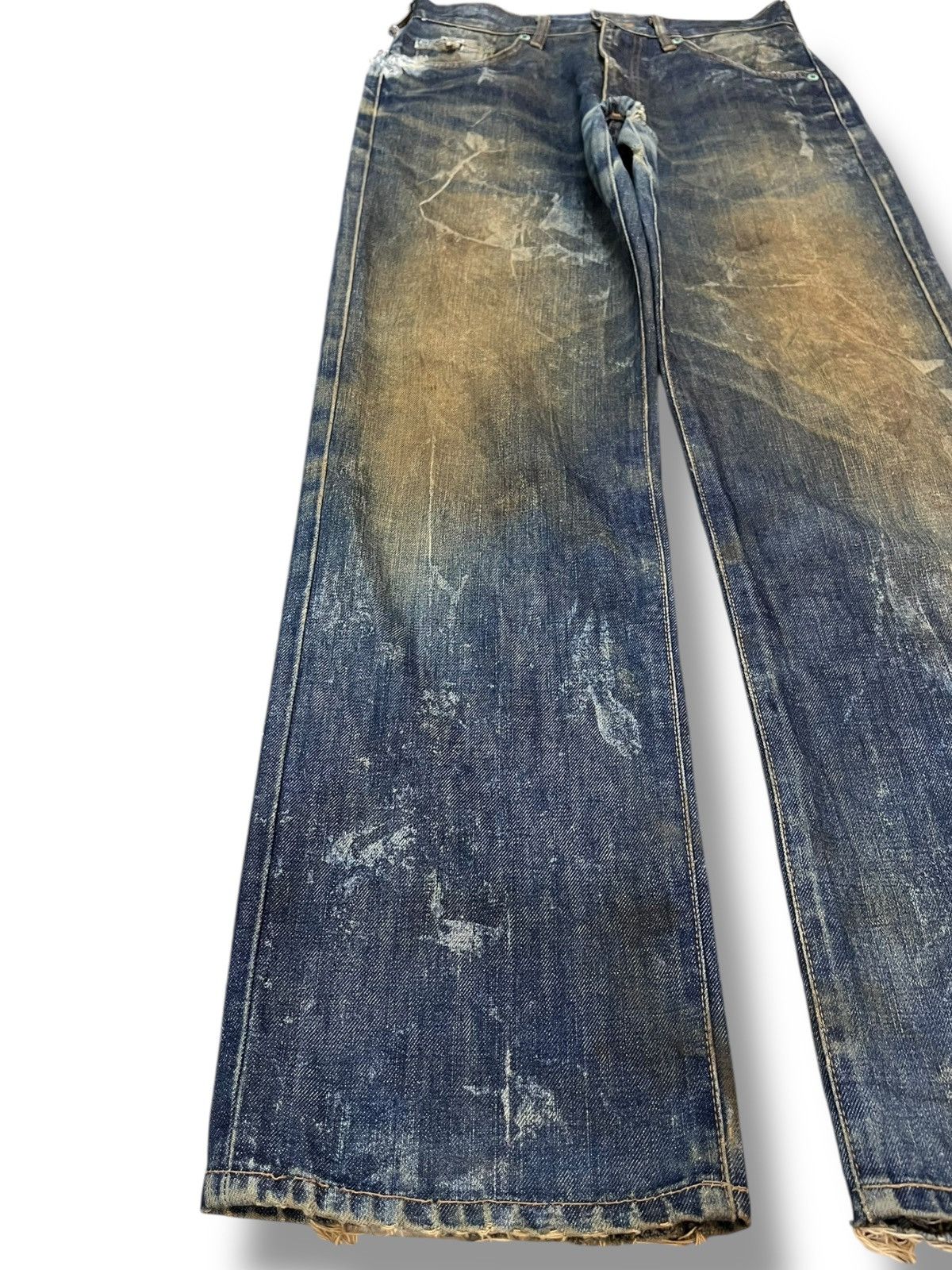 Edwin × POST ARCHIVE FACTION (PAF) Vintage Edwin 503 Regular Mudwash Distressed Denim Size US 29 - 3 Thumbnail