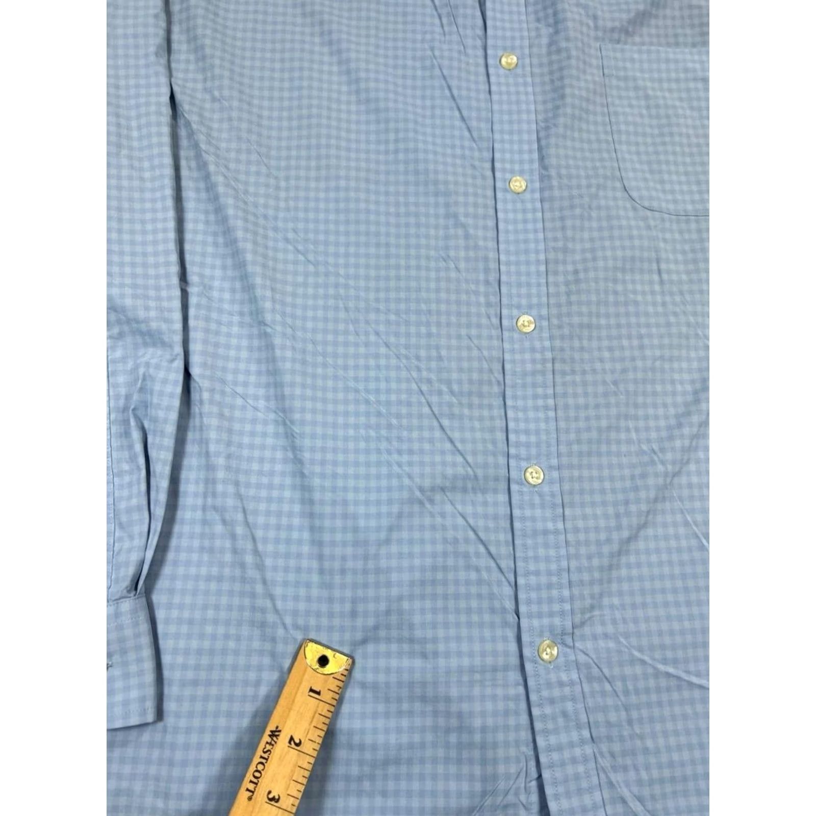 Vineyard Vines Vineyard Vines Button-Up Shirt Mens 2XL Blue Check Nylon Regular Collared Long Sleeve Shirt Mens Blue Check Up 2XL Size US XXL / EU 58 / 5 - 4 Thumbnail