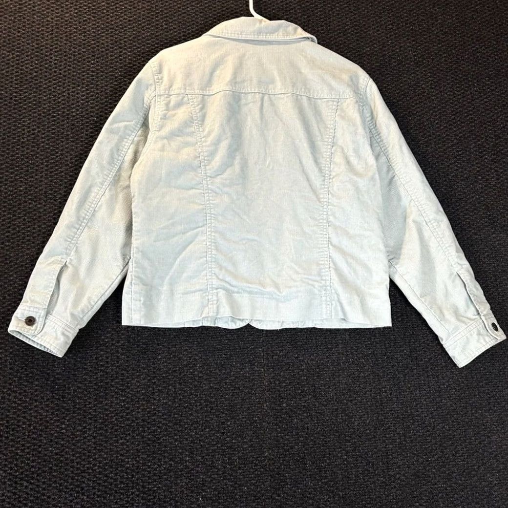 Vintage LL Bean Womens Petite Medium Corduroy Trucker Jacket Light Blue Cotton Size M / US 6-8 / IT 42-44 - 3 Thumbnail