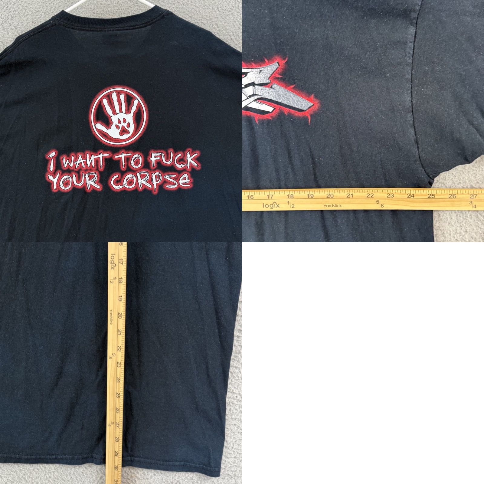 Gildan VINTAGE Bloodhound Gang Shirt Mens 2XL Black Short Sleeve Wolfpac 90s Band Tour Size US XXL / EU 58 / 5 - 8 Thumbnail