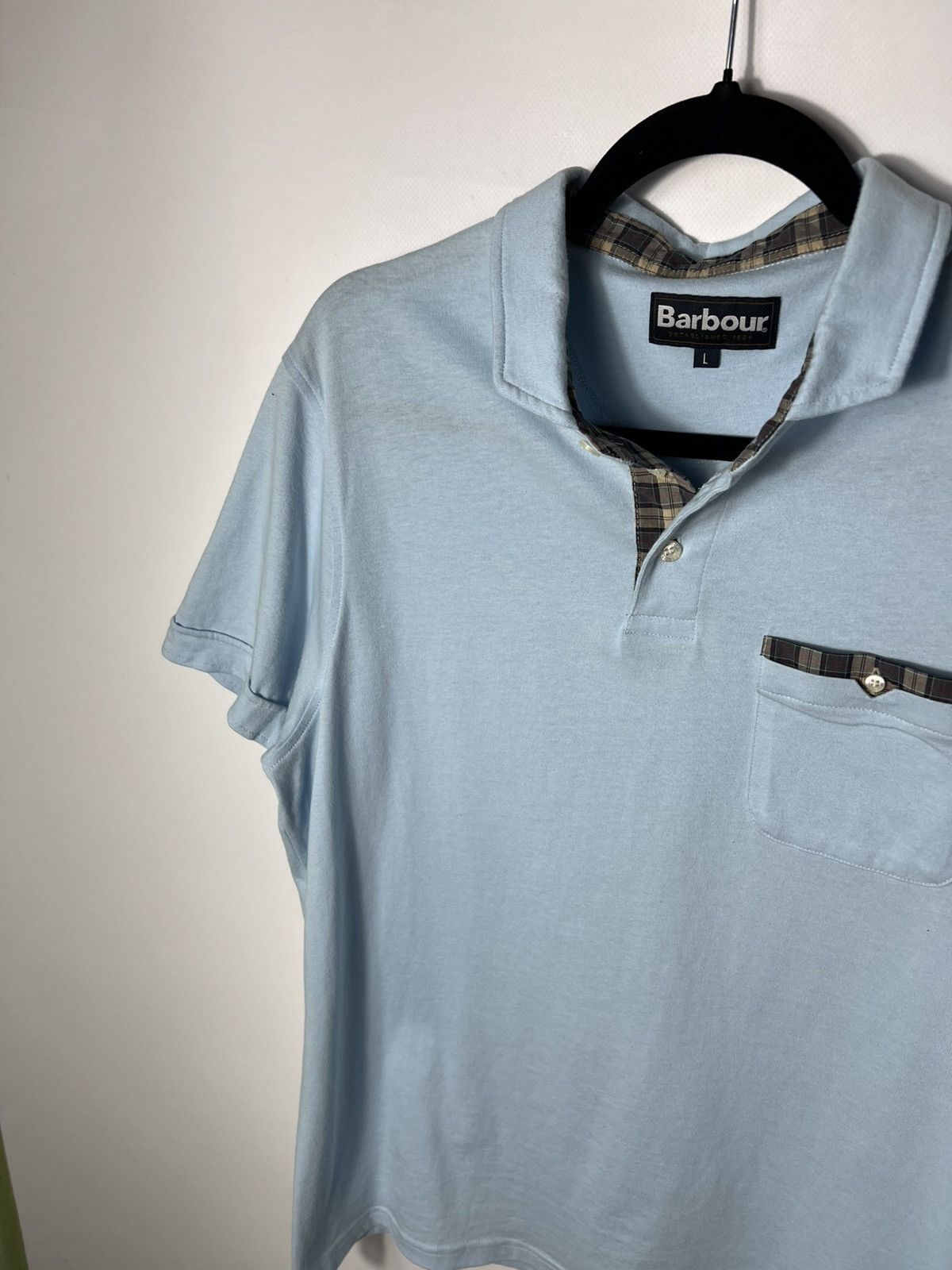 Barbour Vintage streetwear y2k Barbour Corpatch Light Blue T-shirt Size US L / EU 52-54 / 3 - 4 Thumbnail