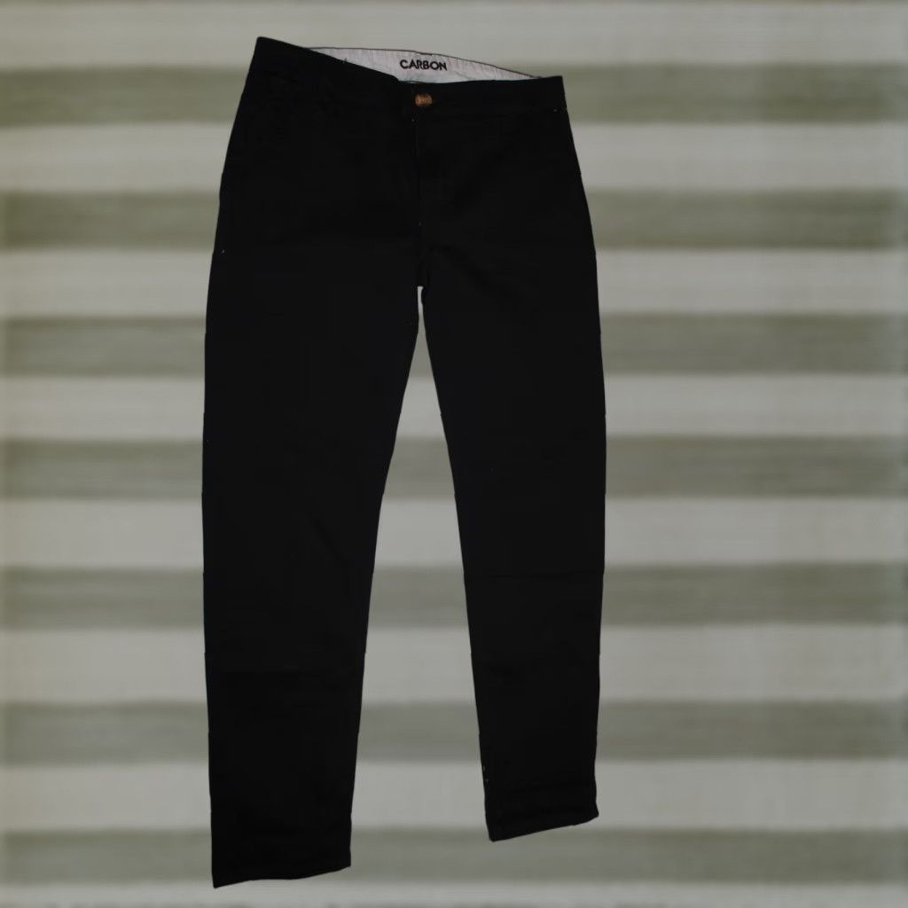 Carbon Mens Black Slim Casual Dress Pants Tailored Rear Pockets 5 Pocket 30x30
