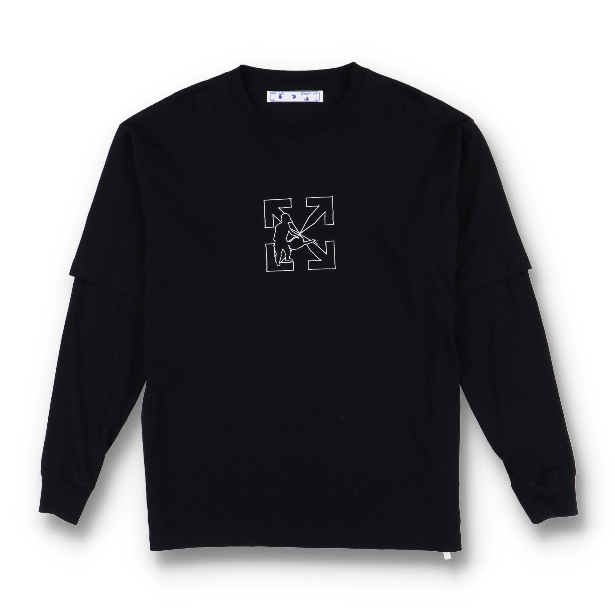 Off-White Black Worker Arrows Logo Double Layer LS T-Shirt Size US L / EU 52-54 / 3 - 7 Thumbnail