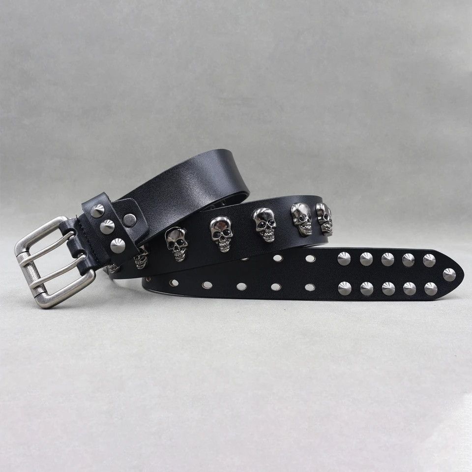 Japanese Brand Skull Studded Punk VS Cowboy Belts Size 40 - 2 Thumbnail
