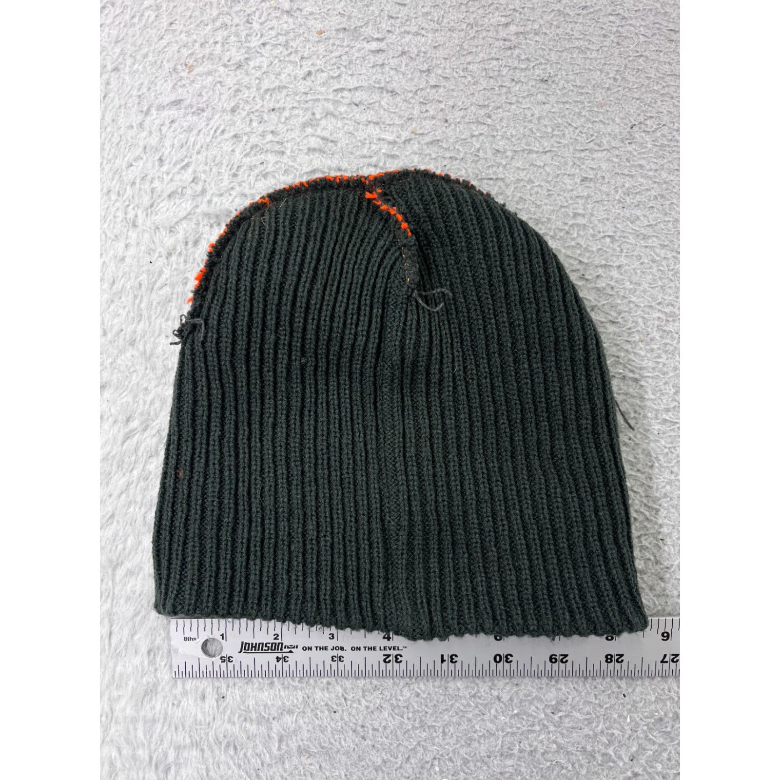 Vintage Kaiback Beanie Hat Adult One Size Gray Orange Knit 100% Acrylic Ski Snowboard Size ONE SIZE - 5 Thumbnail