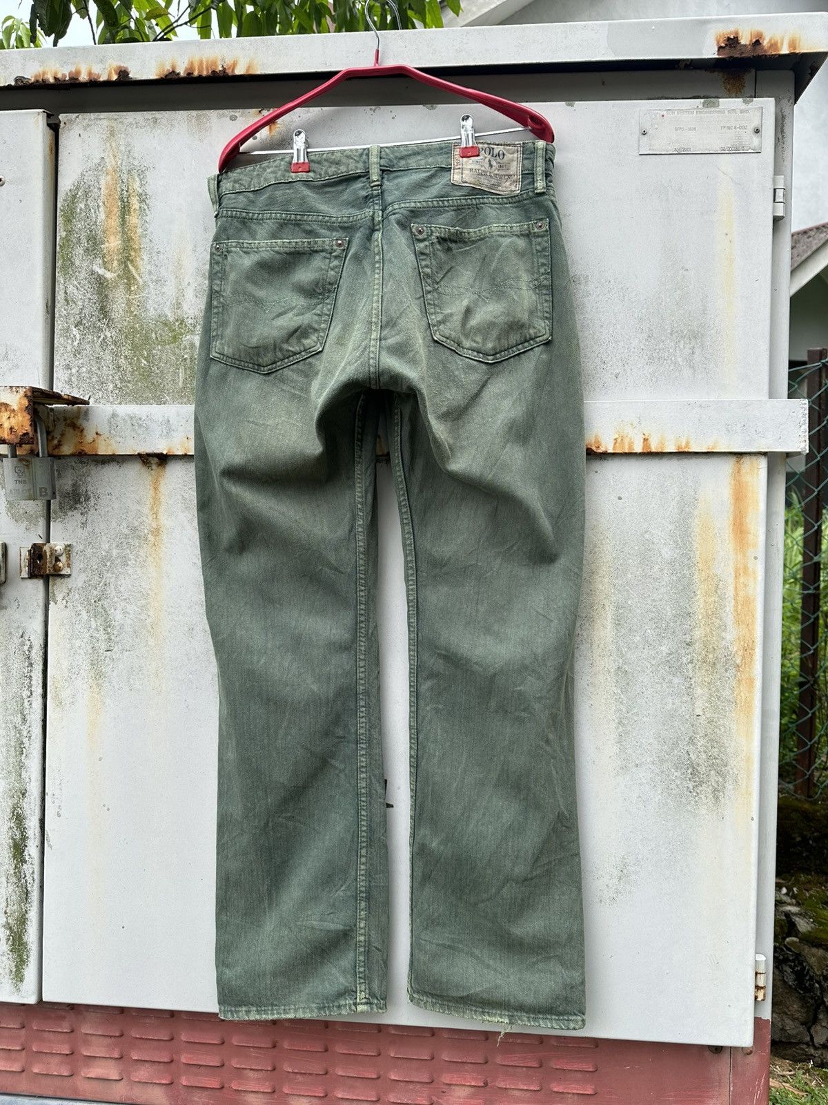 Ralph Lauren THRASHED Vintage RALPH LAURENT Faded Green Baggy Jeans Size US 32 / EU 48 - 3 Thumbnail
