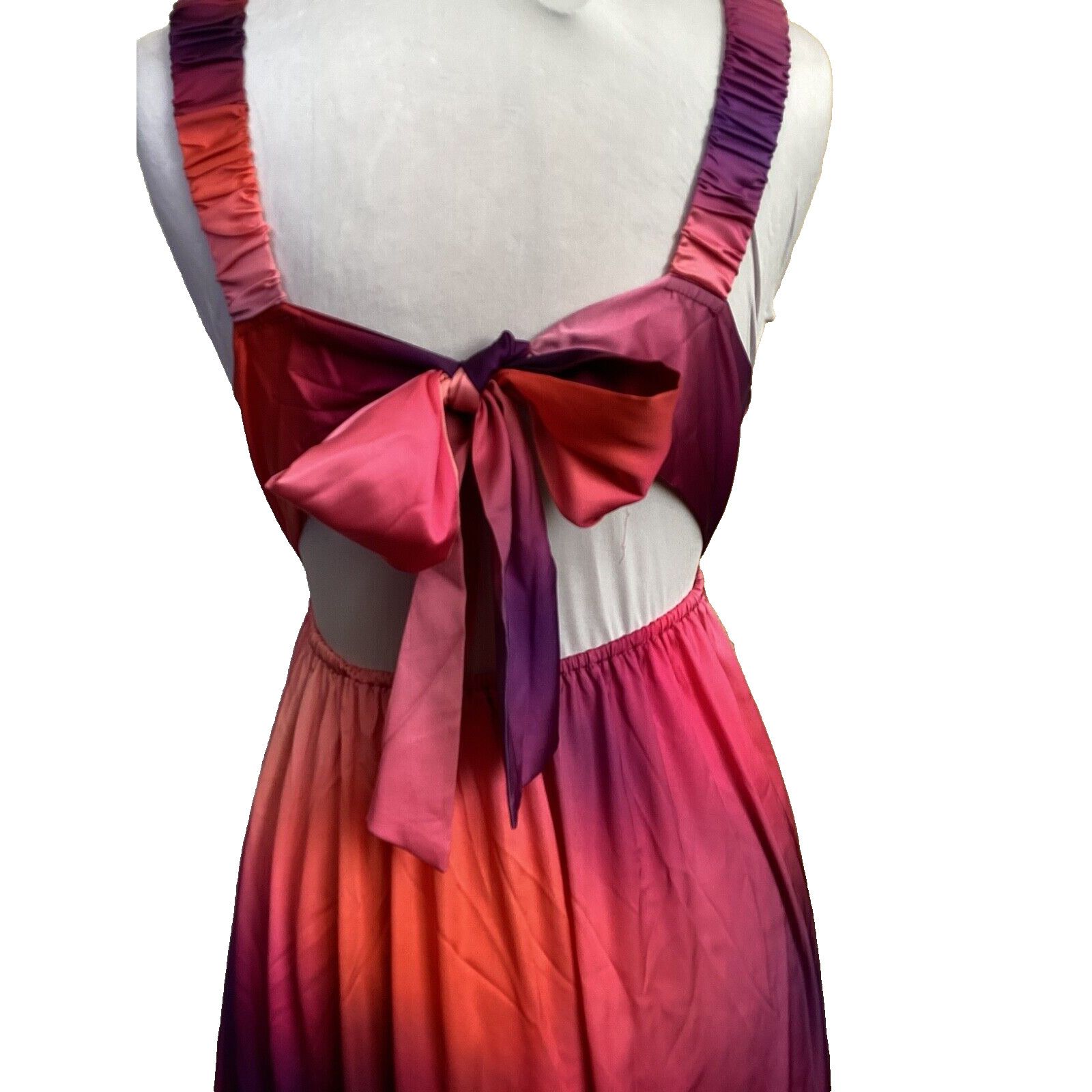 Other VENUS SATIN ORANGE PURPLE PINK OMBRE RUFFLE MAXI DRESS SZ 6 Size M / US 6-8 / IT 42-44 - 5 Thumbnail