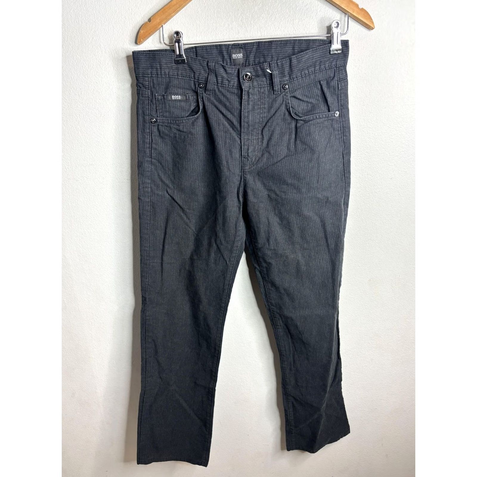 Hugo Boss BOSS Hugo Boss Mens 30x34 Gray Corduroy Chino Pants Kansas-10 5 Pocket Straight Size US 30 / EU 46 - 4 Thumbnail