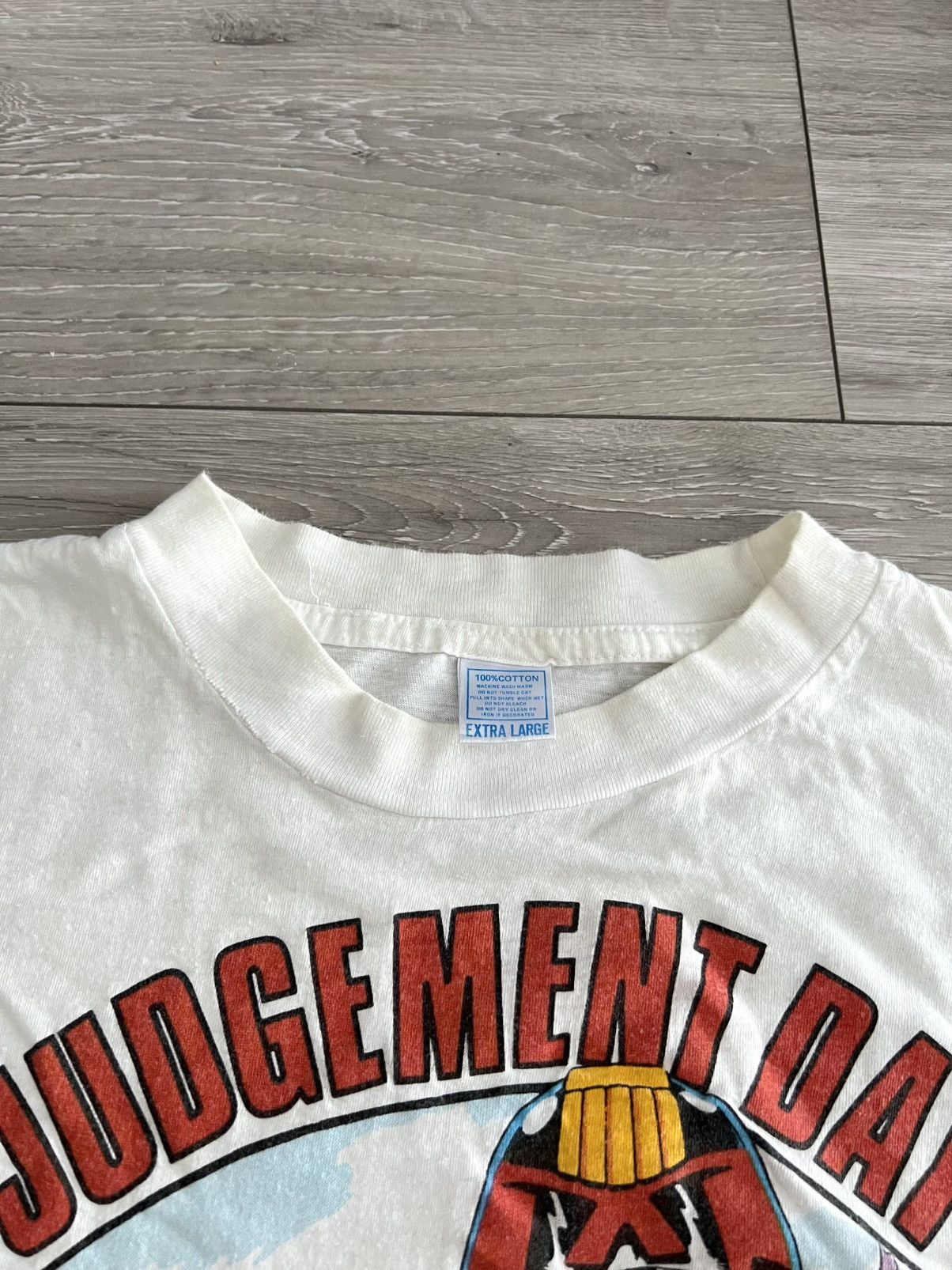 Vintage 1984 Judge Dredd Judgement Day Comic Anime T Shirt 80s Rare Size US XL / EU 56 / 4 - 3 Thumbnail