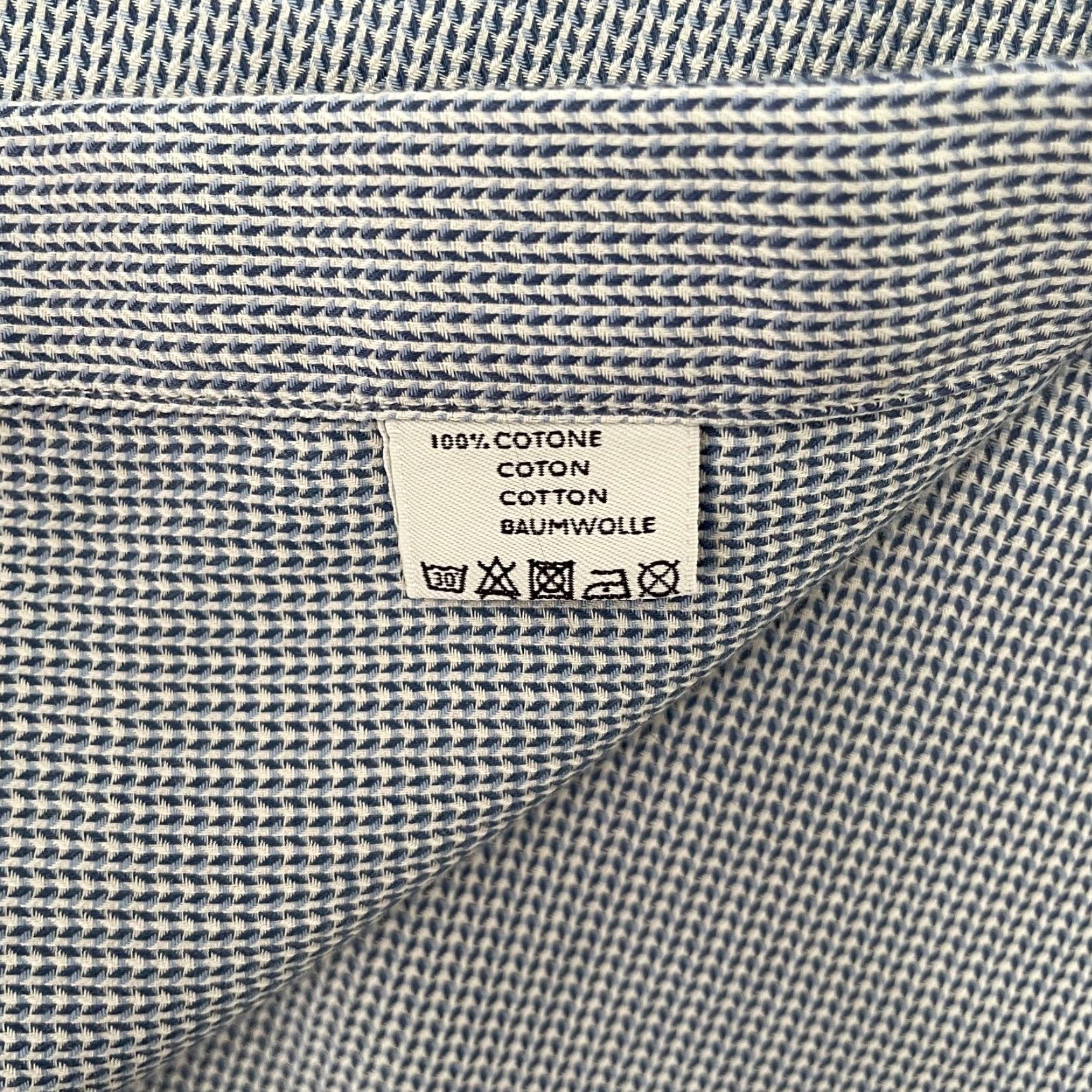 Canali Vintage Canali Mens Dress Shirt Blue Geometric Pattern 17.5/44 Italian Cotton Long Sleeve Size US XL / EU 56 / 4 - 7 Thumbnail