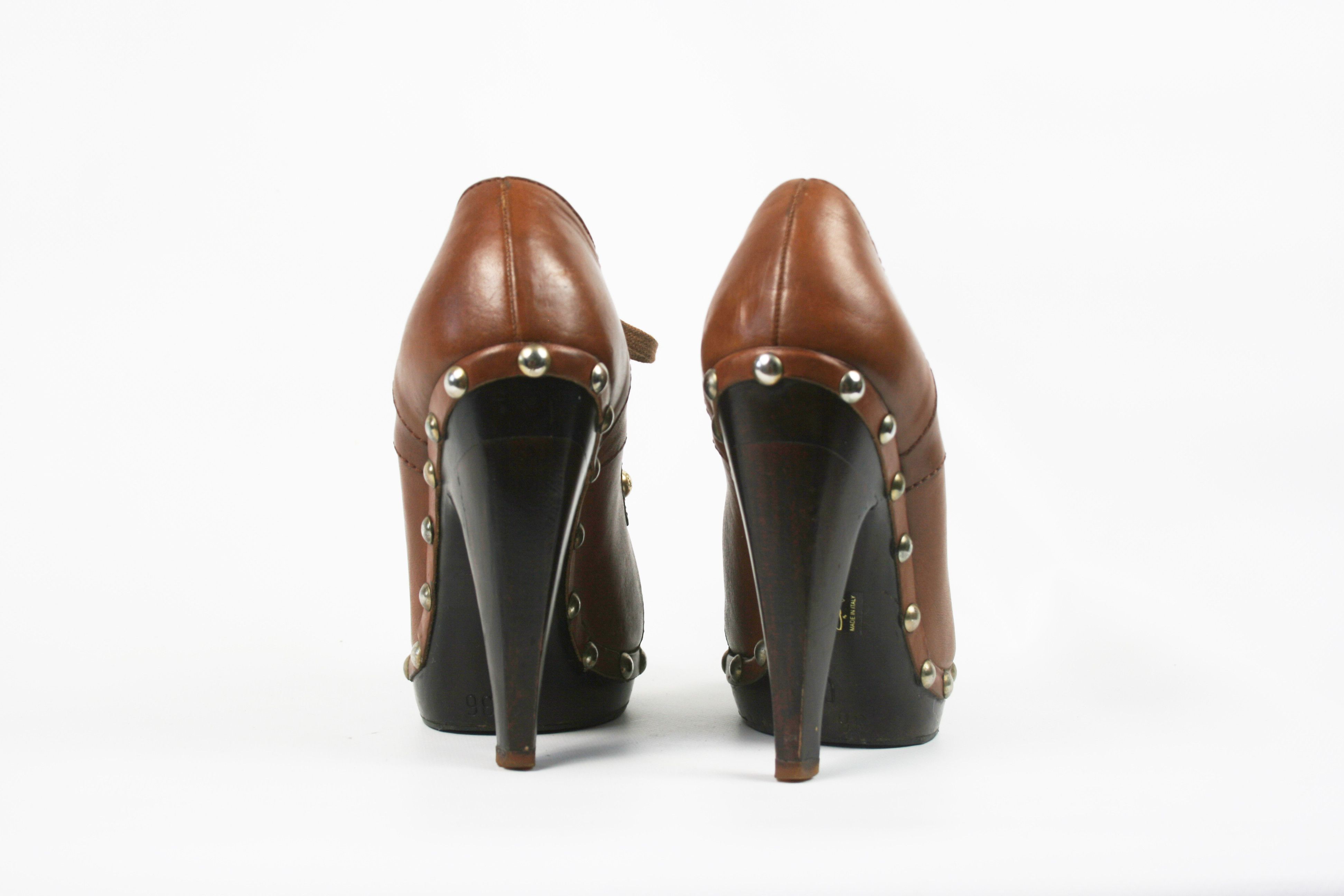 Max Mara Rockstudded Leather Heeled Ankle Boots Size US 6 / IT 36 - 6 Thumbnail