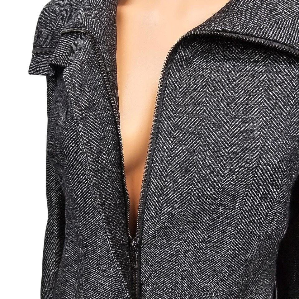 Anne Klein Anne Klein AK Herringbone Jacket Full Zip Women's 8 Wool Size M / US 6-8 / IT 42-44 - 7 Thumbnail