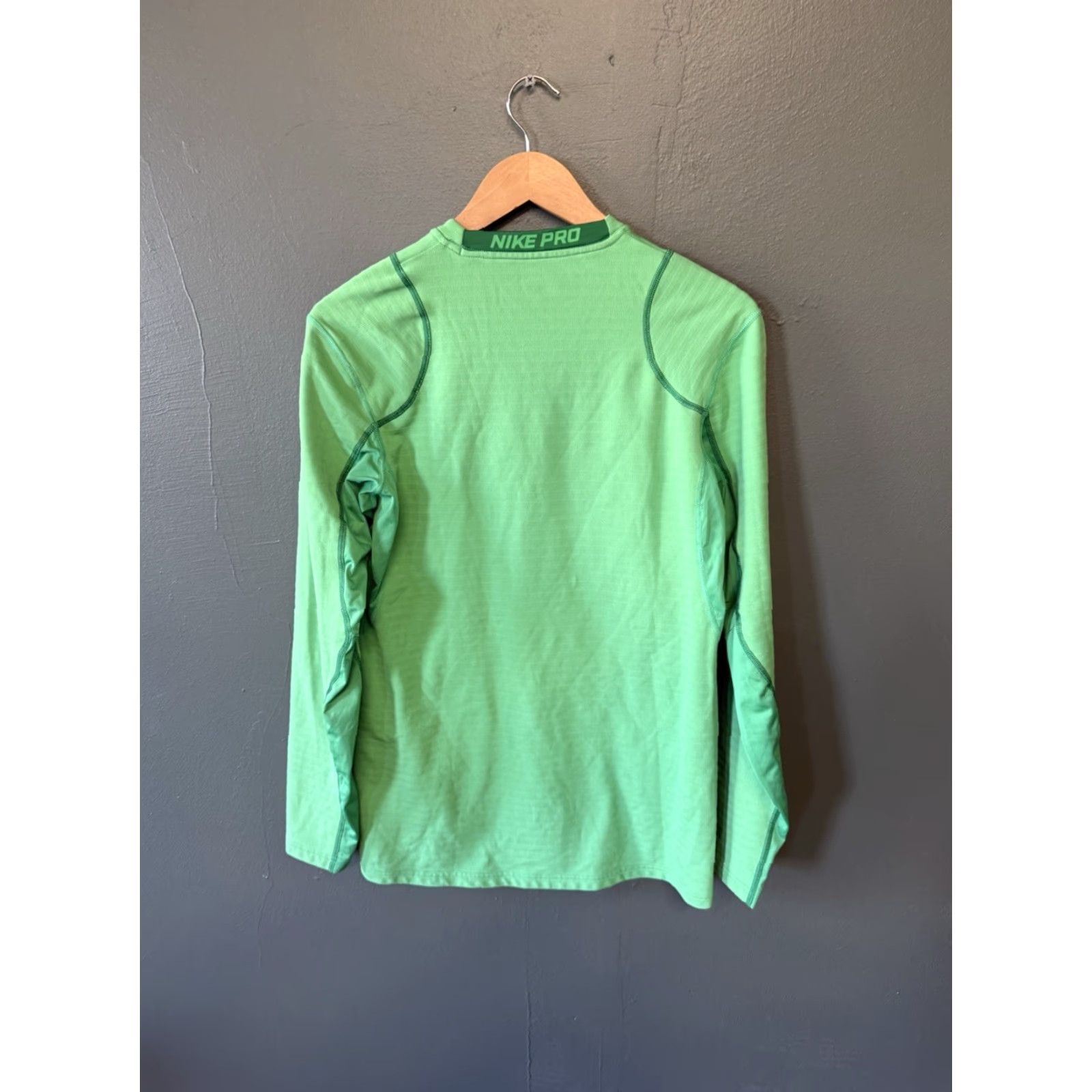 Nike Nike Pro Mens Long Sleeve Baselayer Shirt Size M Green Pullover Activewear Mens Size US M / EU 48-50 / 2 - 2 Thumbnail