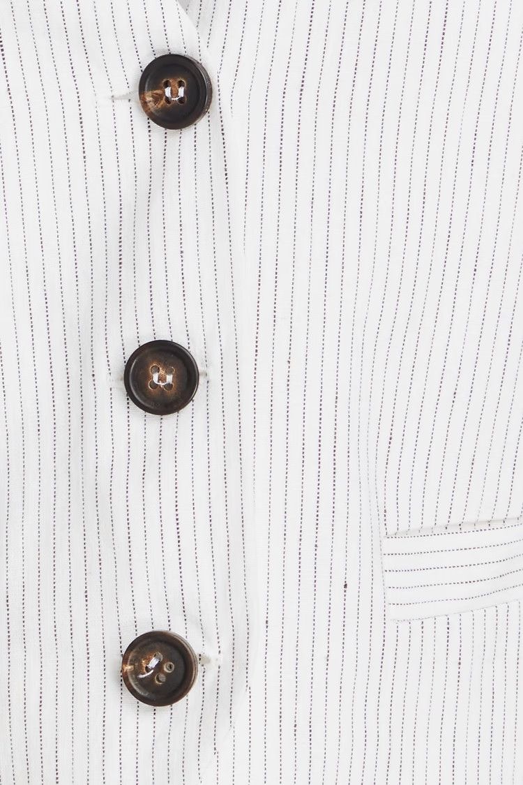 Brunello Cucinelli o1y0725 Pinstriped Sleeveless Vest in White Size S / US 4 / IT 40 - 4 Thumbnail