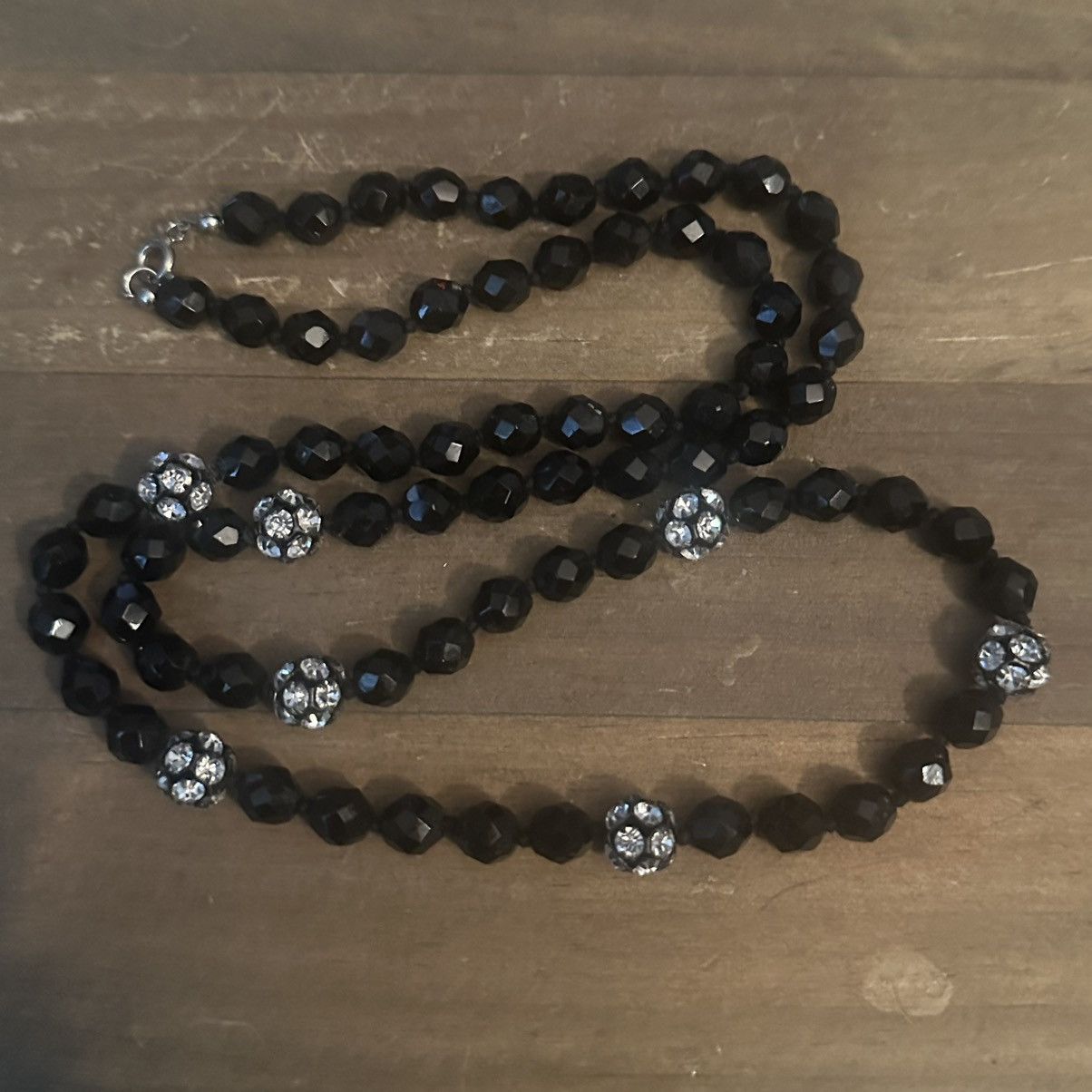 Vintage Vintage long black glass bead necklace Size ONE SIZE - 2 Thumbnail