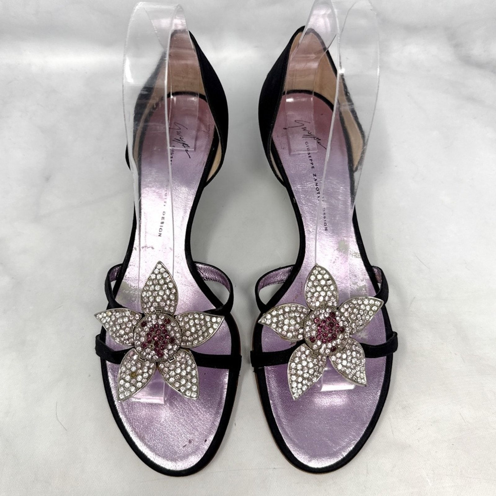 Giuseppe Zanotti Giuseppe Zanotti Vicini Vintage Y2K Flower Kitten Heel Mules Size US 9.5 / IT 39.5 - 1 Thumbnail